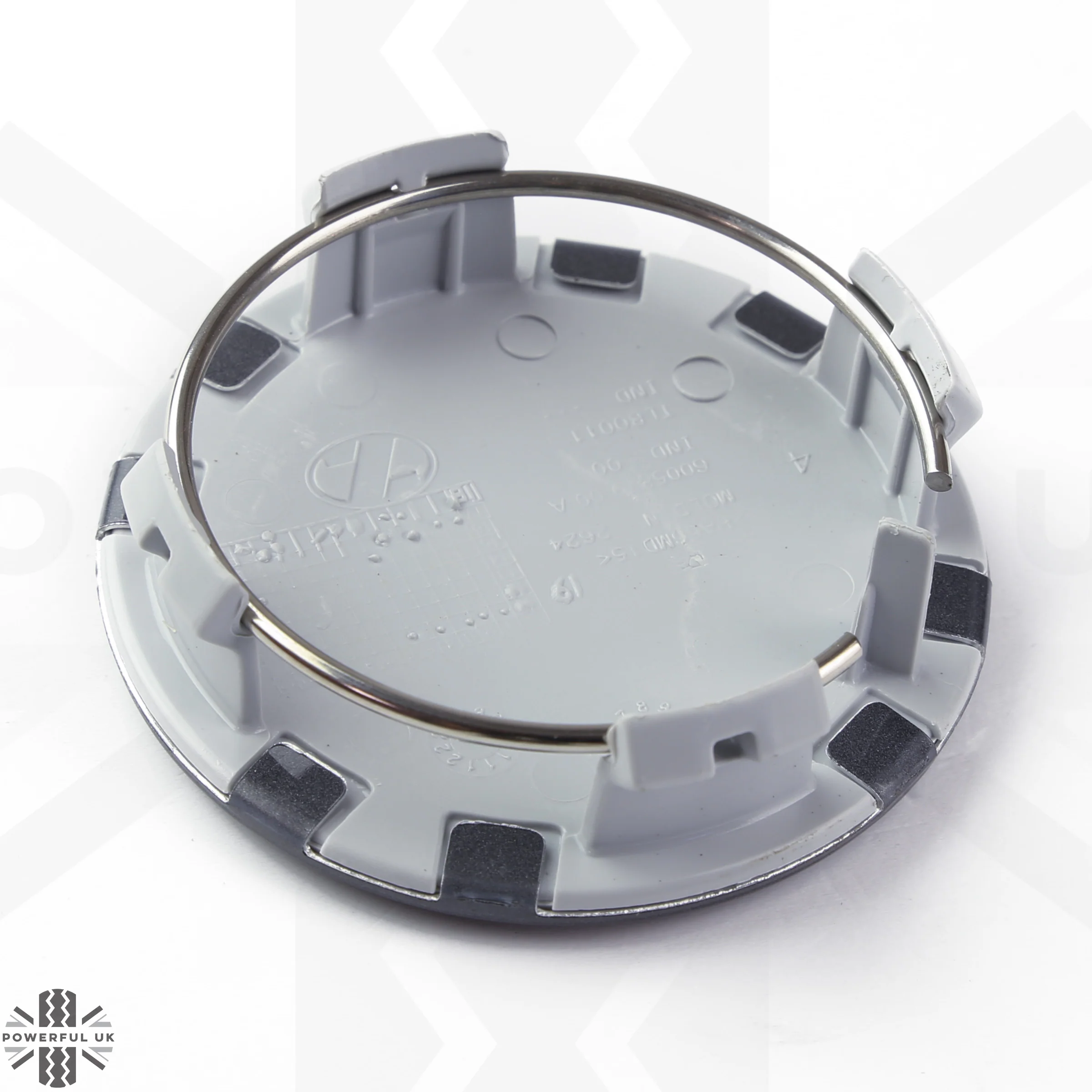 1x Gloss Light Grey & Silver Logo Wheel Centre Cap for Tesla - Image 3