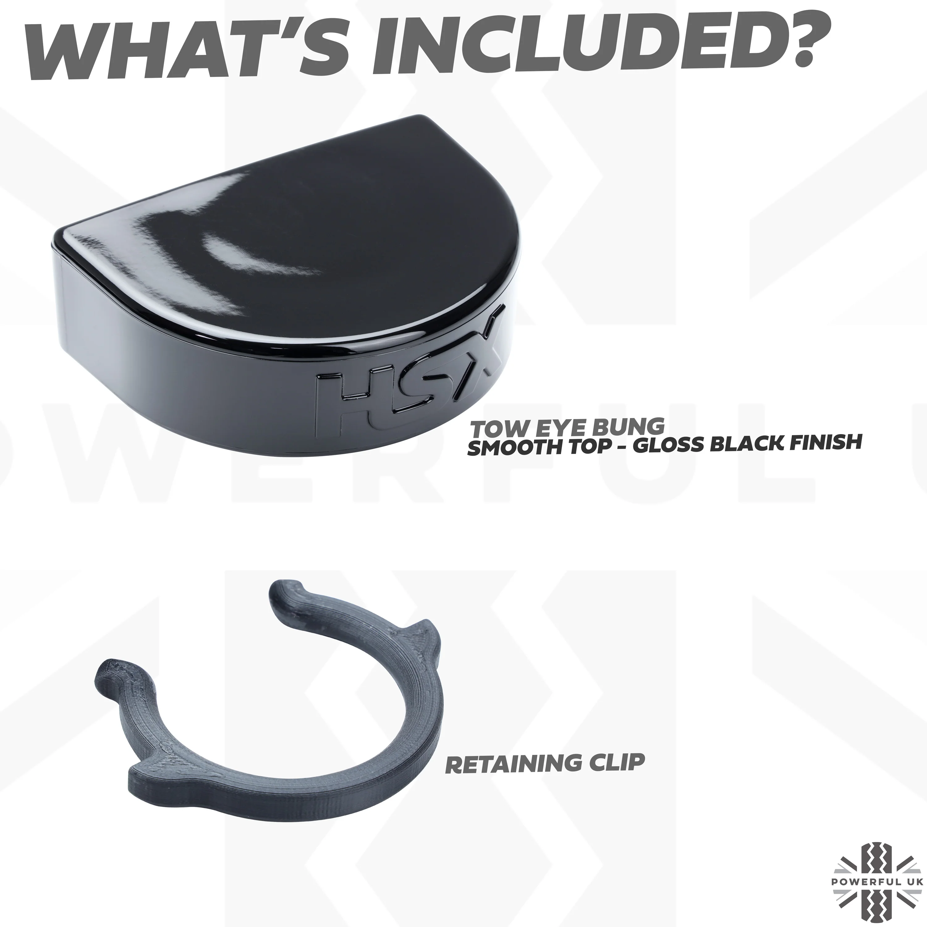 1x Tow Eye Bung for Land Rover Defender L663 - Smooth Top - Gloss Black - Image 3