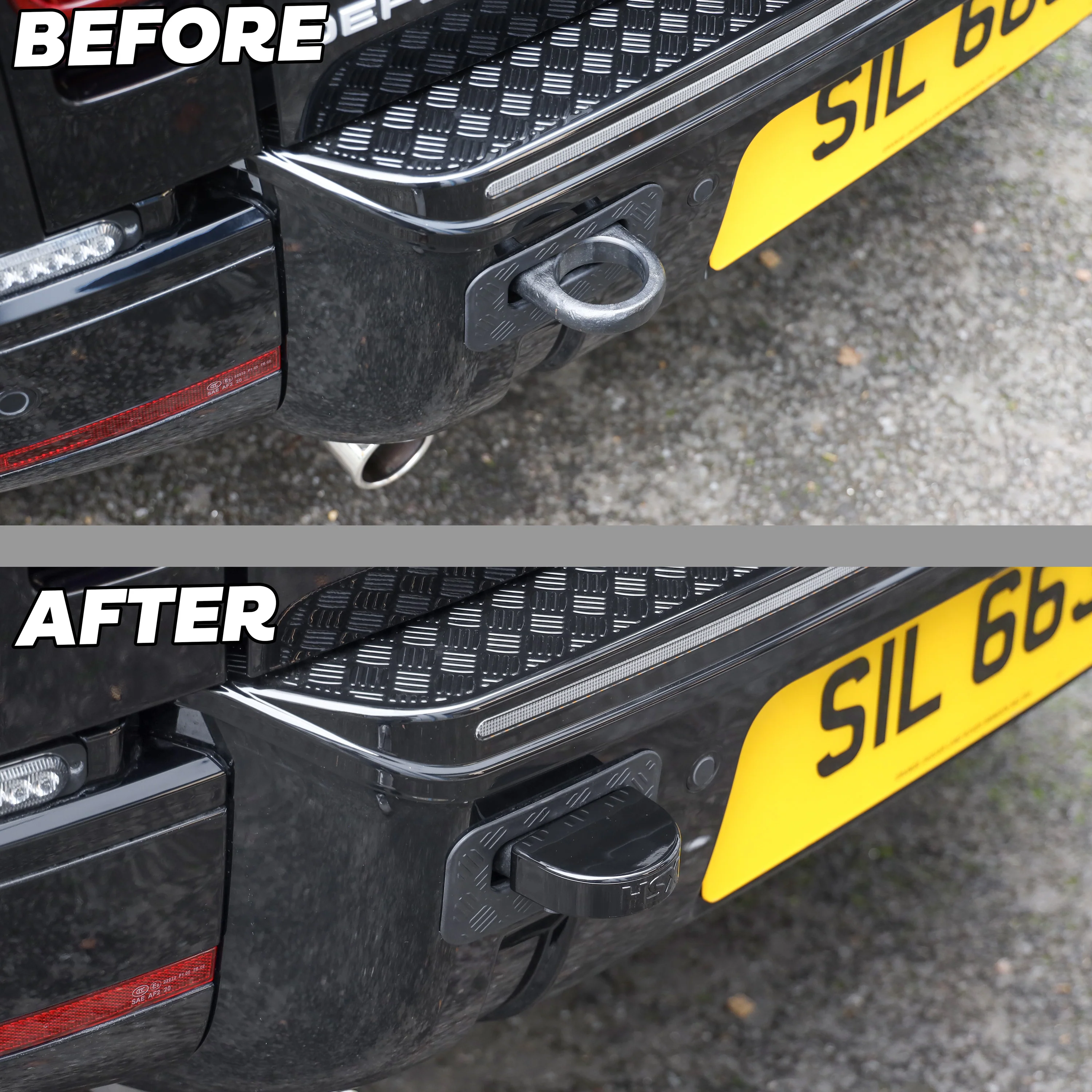 1x Tow Eye Bung for Land Rover Defender L663 - Smooth Top - Gloss Black - Image 7