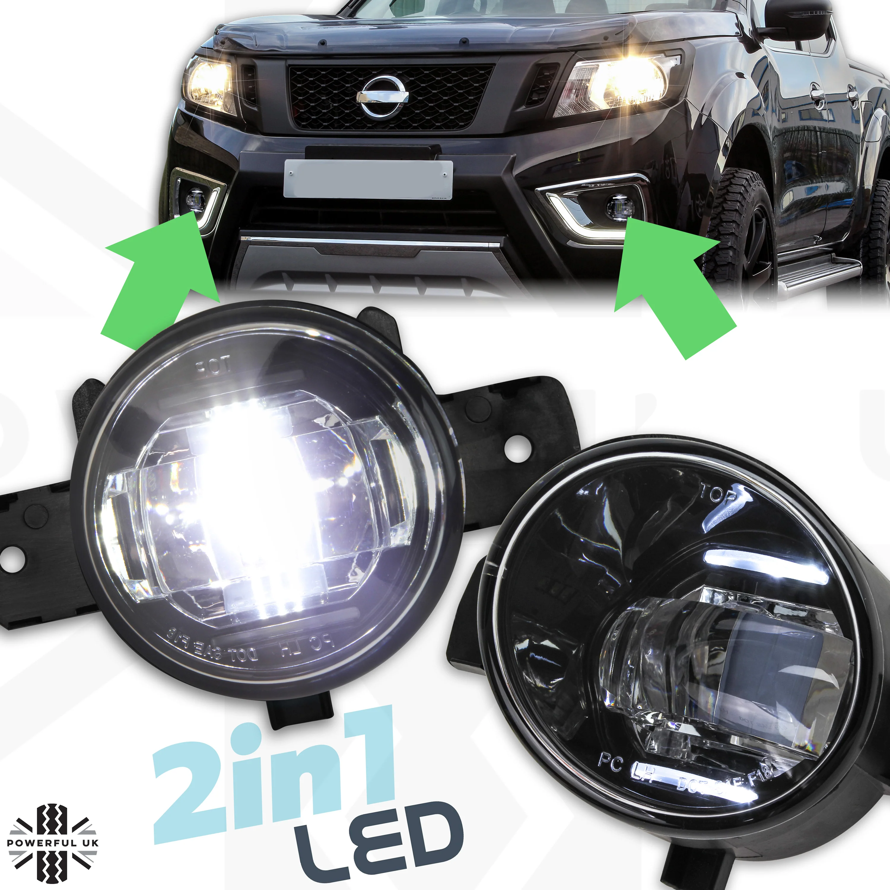 2 in 1 LED Fog/DRL Lights for Nissan Navara NP300 - Image 10