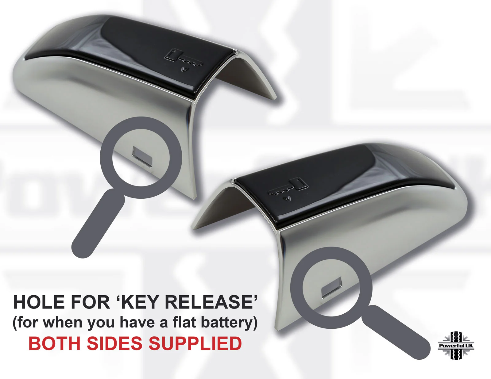 2pc "Autobiography Style" Door Handle Covers for Range Rover Evoque L538 - Silver/Silver - Image 4