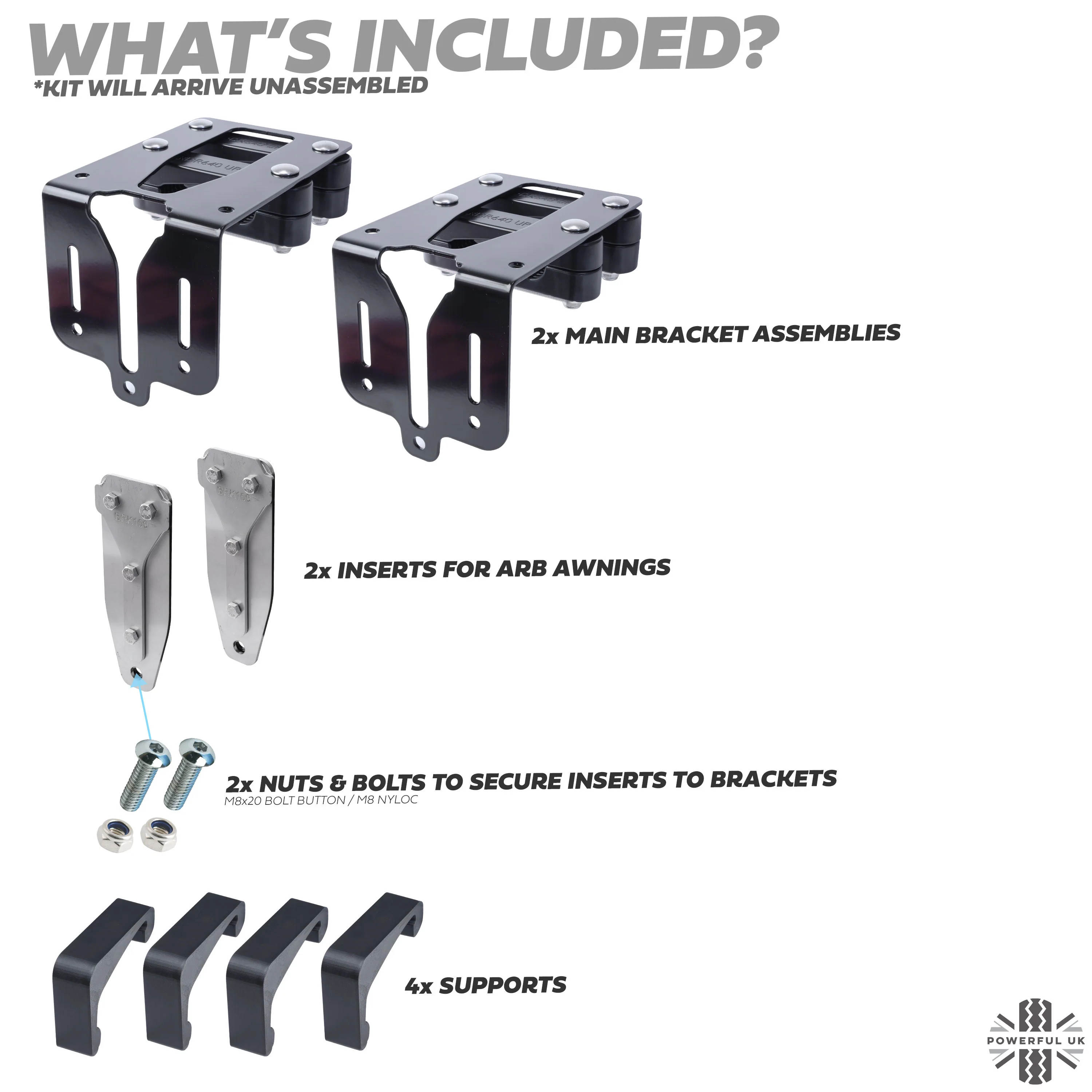 2pc Awning Quick Release Mount Kit for Land Rover Defender L663 - for ARB - Image 3