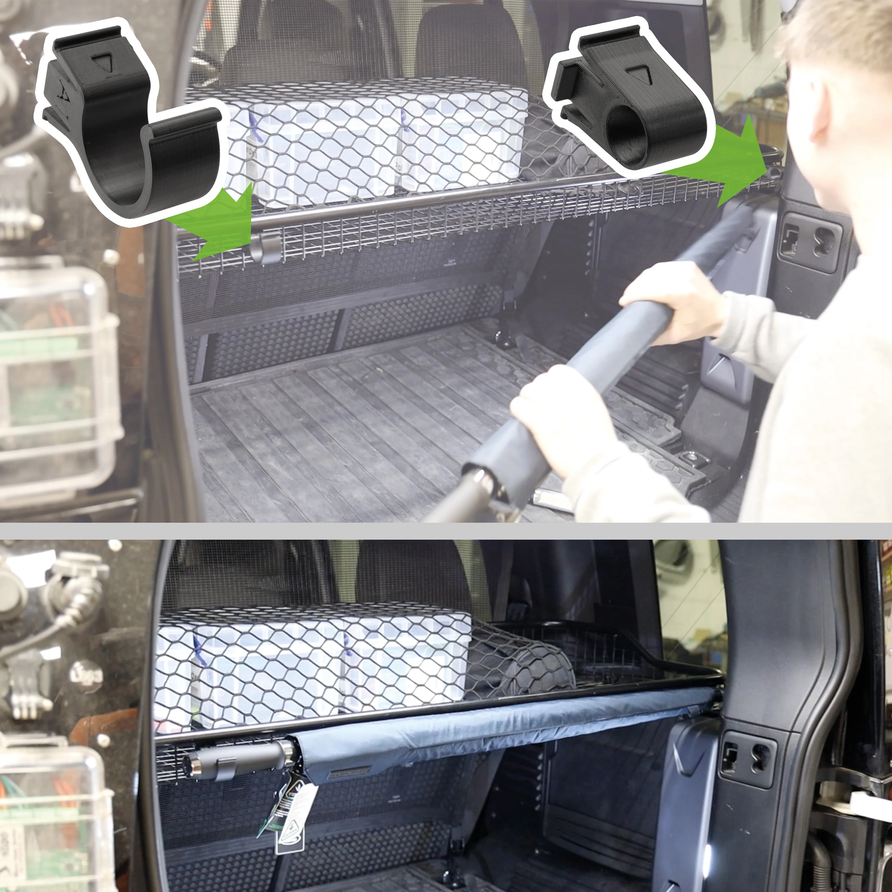 2pc Golf Umbrella Holder for Wire Mesh Luggage Rack for Land Rover Defender L663 - Image 2