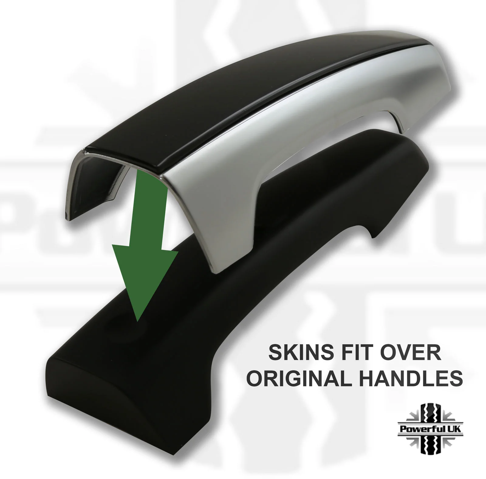 2pc "HSE Luxury Style" Door Handle Covers for Land Rover Discovery Sport - Black/Corris Grey - Image 4