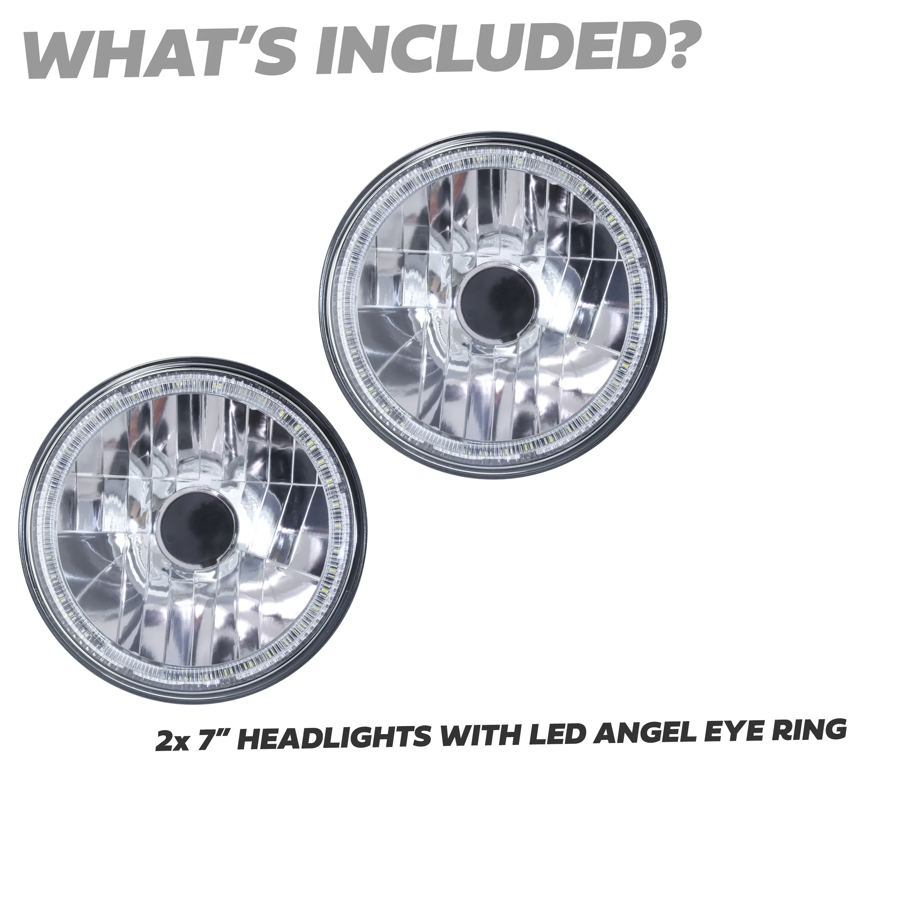 2x 7" Headlights with Angel Eye - RHD - Image 3