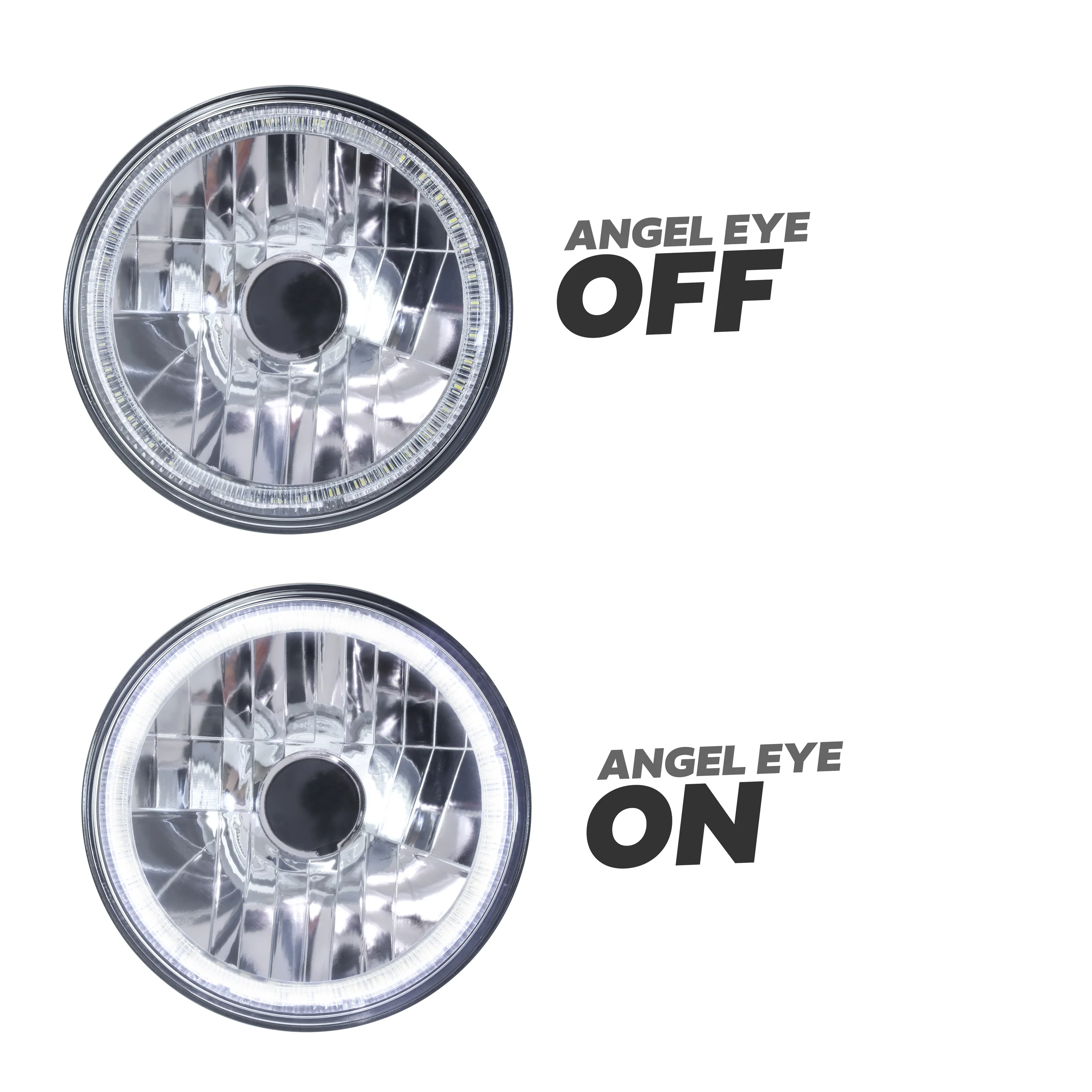 2x 7" Headlights with Angel Eye - RHD - Image 8