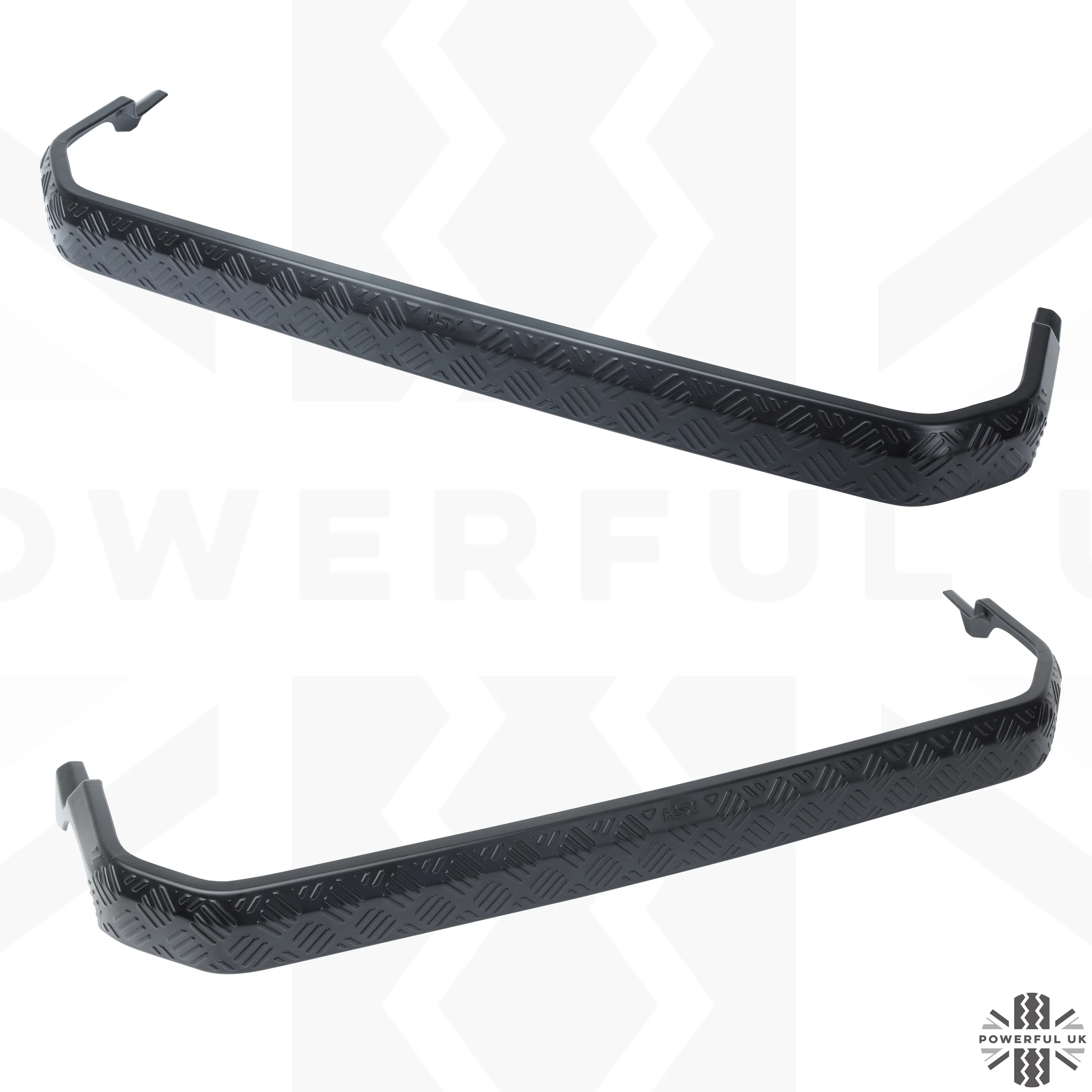 2x Chequer Plate Side Step Covers for Land Rover Defender L663 (90) - Satin Black - Image 3