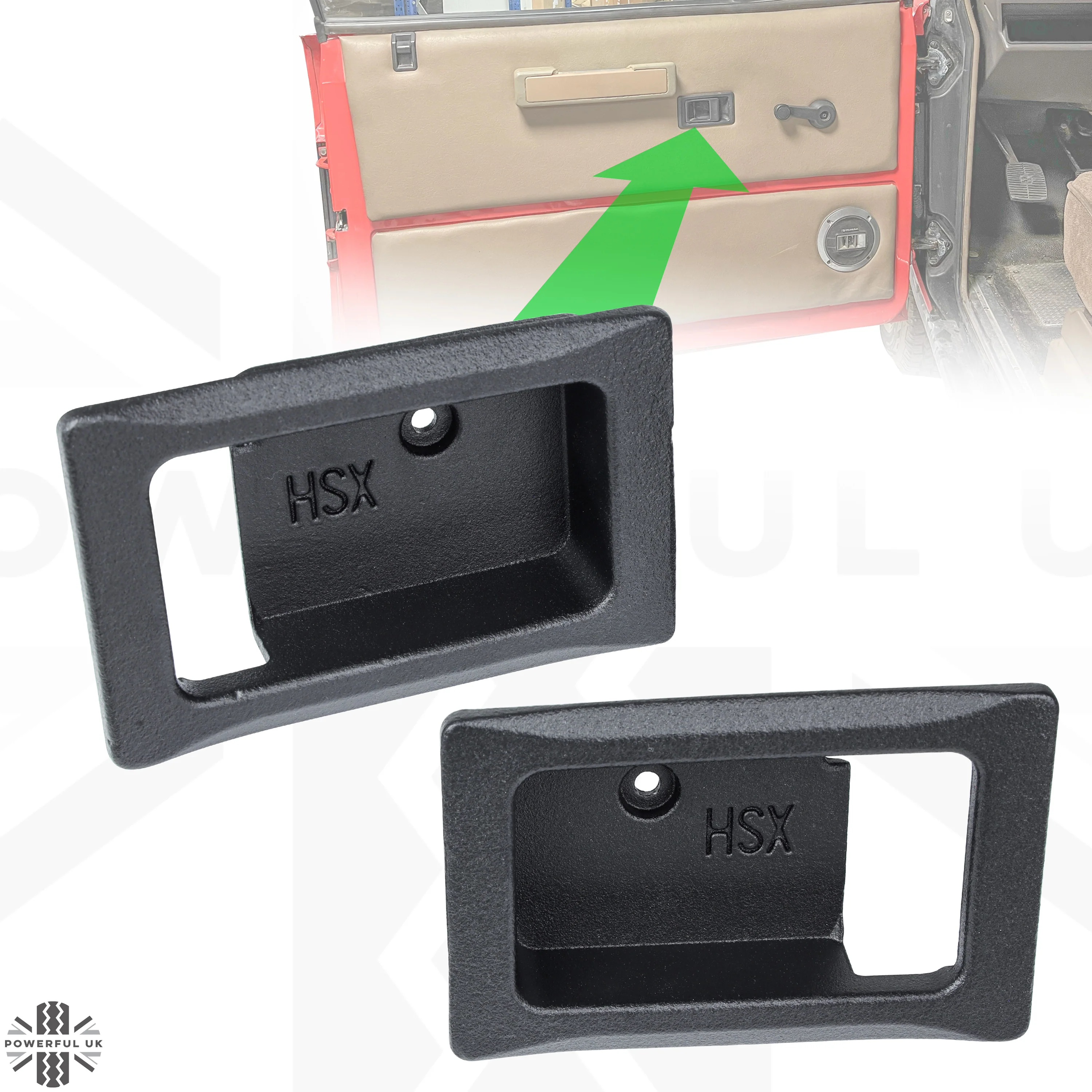 2x Door Handle Bowls for Range Rover Classic - Satin Black