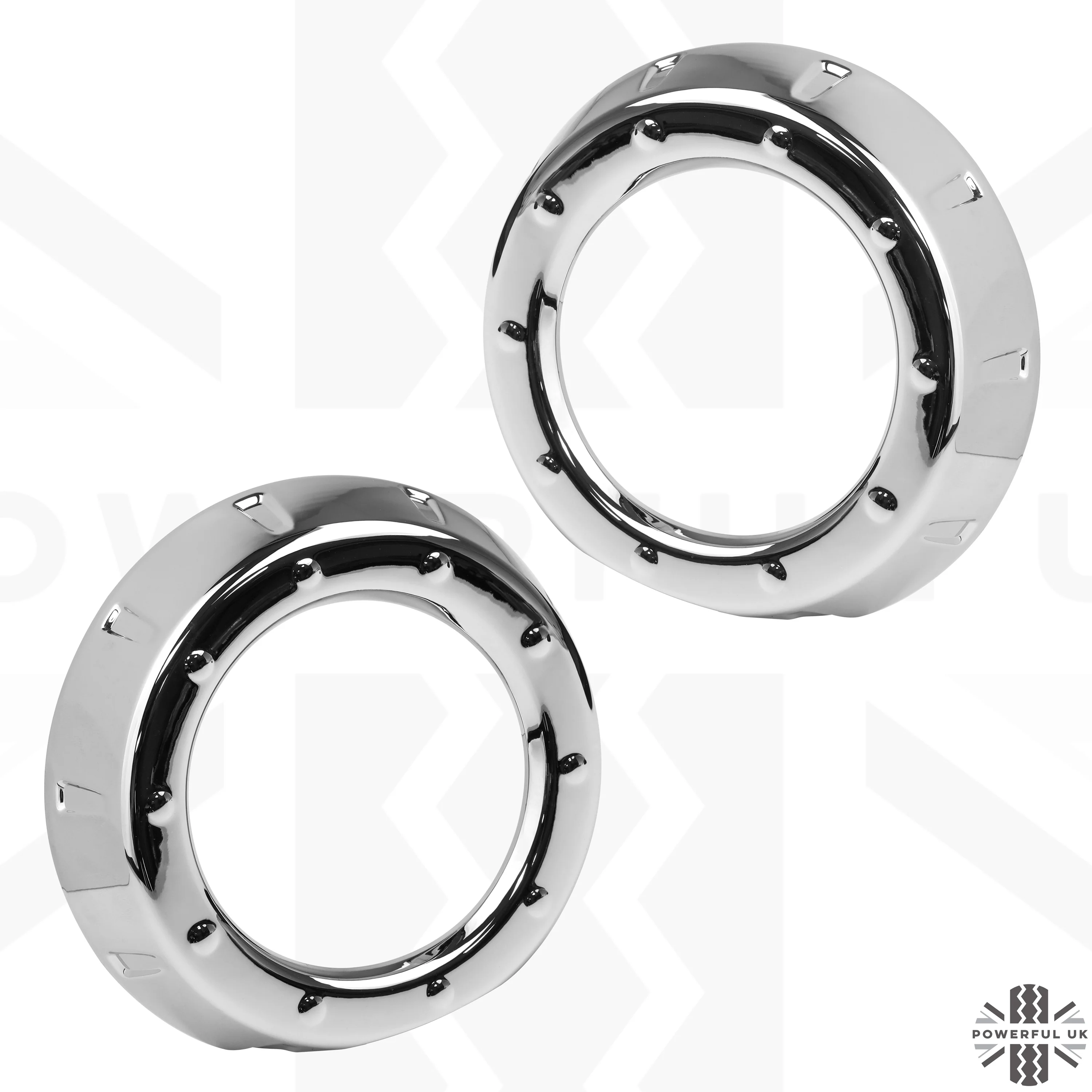 2x Foglight Bezel Covers for Range Rover L322 2010 - Chrome - Image 3