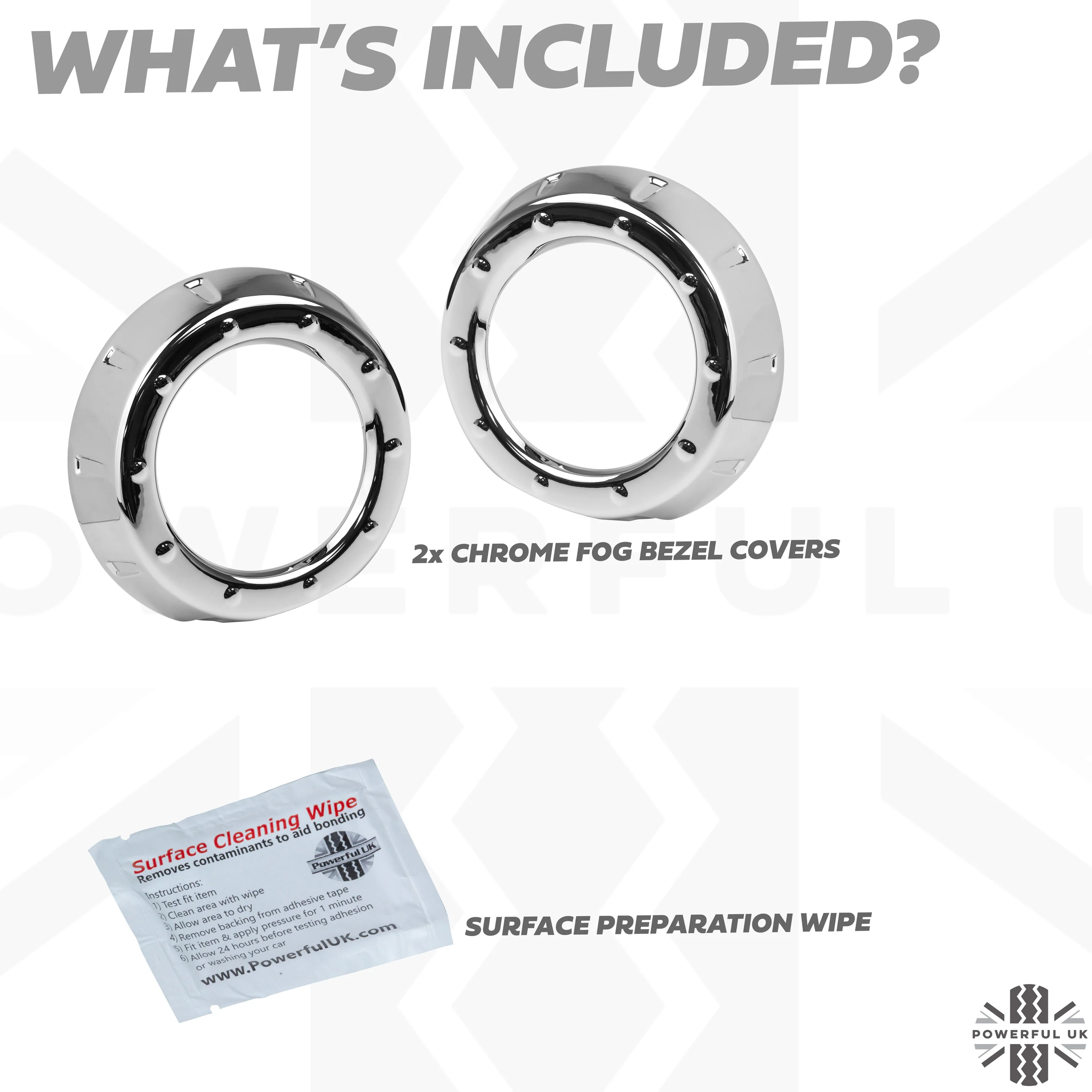 2x Foglight Bezel Covers for Range Rover L322 2010 - Chrome - Image 7