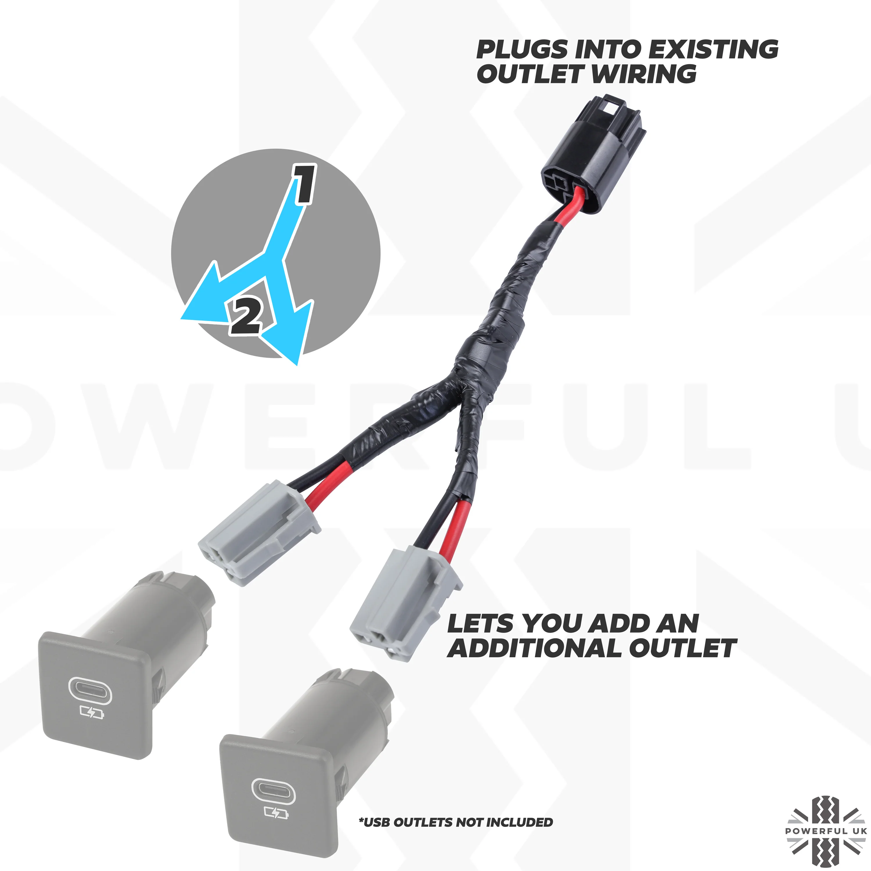 2x Rear Passenger Power Outlet Splitter Looms for Land Rover Defender L663 - Image 4
