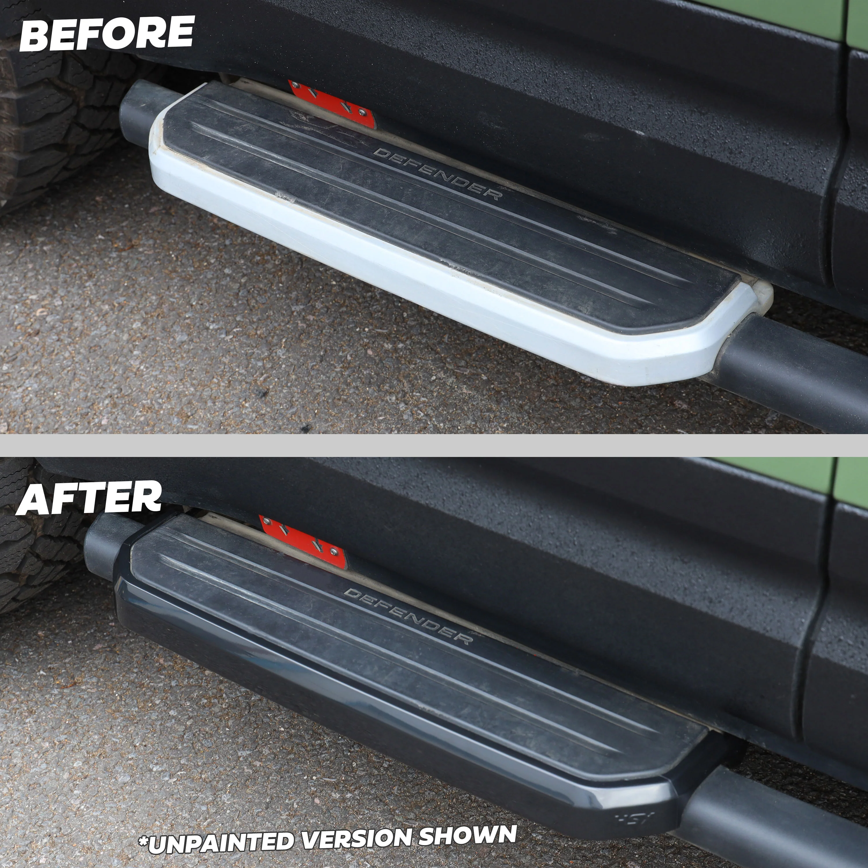 2x Side Step Covers (Smooth Finish) for Land Rover Defender L663 (90) - Carpathian Grey - Image 4