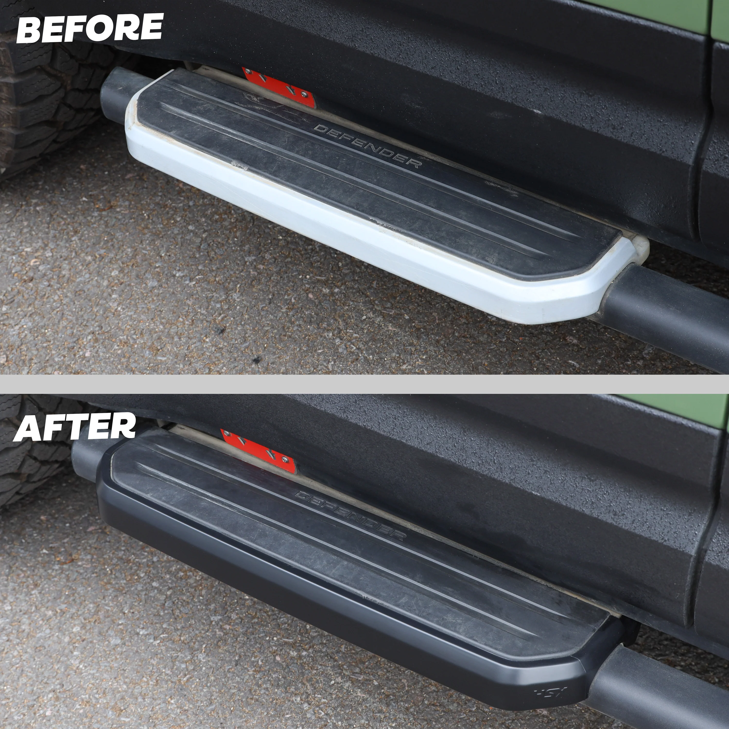 2x Side Step Covers (Smooth Finish) for Land Rover Defender L663 (90) - Matt Black - Image 8