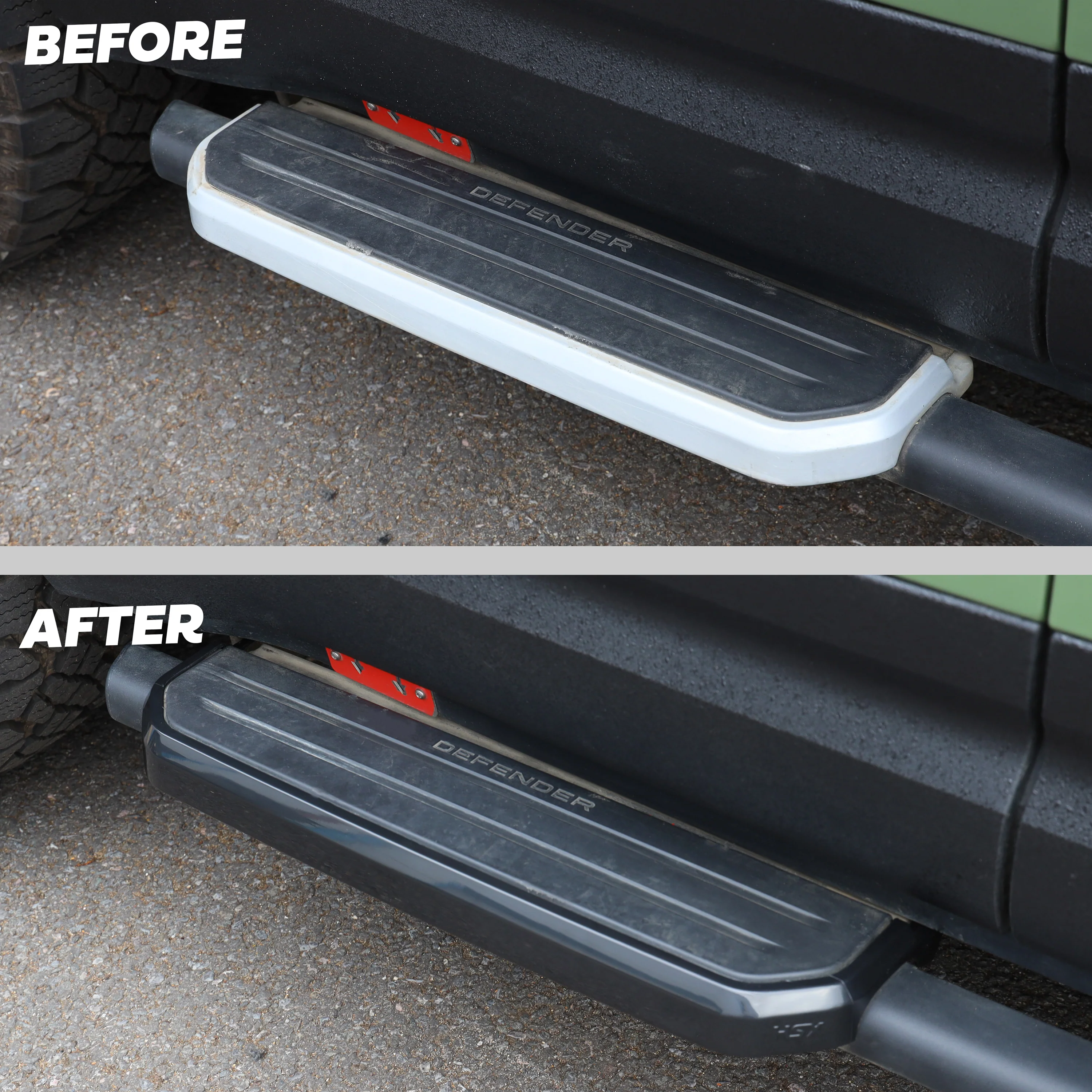 2x Side Step Covers (Smooth Finish) for Land Rover Defender L663 (90) - Semi-gloss Black - Image 7