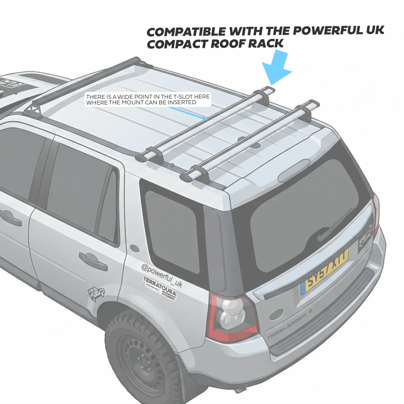 2x T-Slot Mounts for Compact Roof Rack for Land Rover Freelander 2 - Image 6