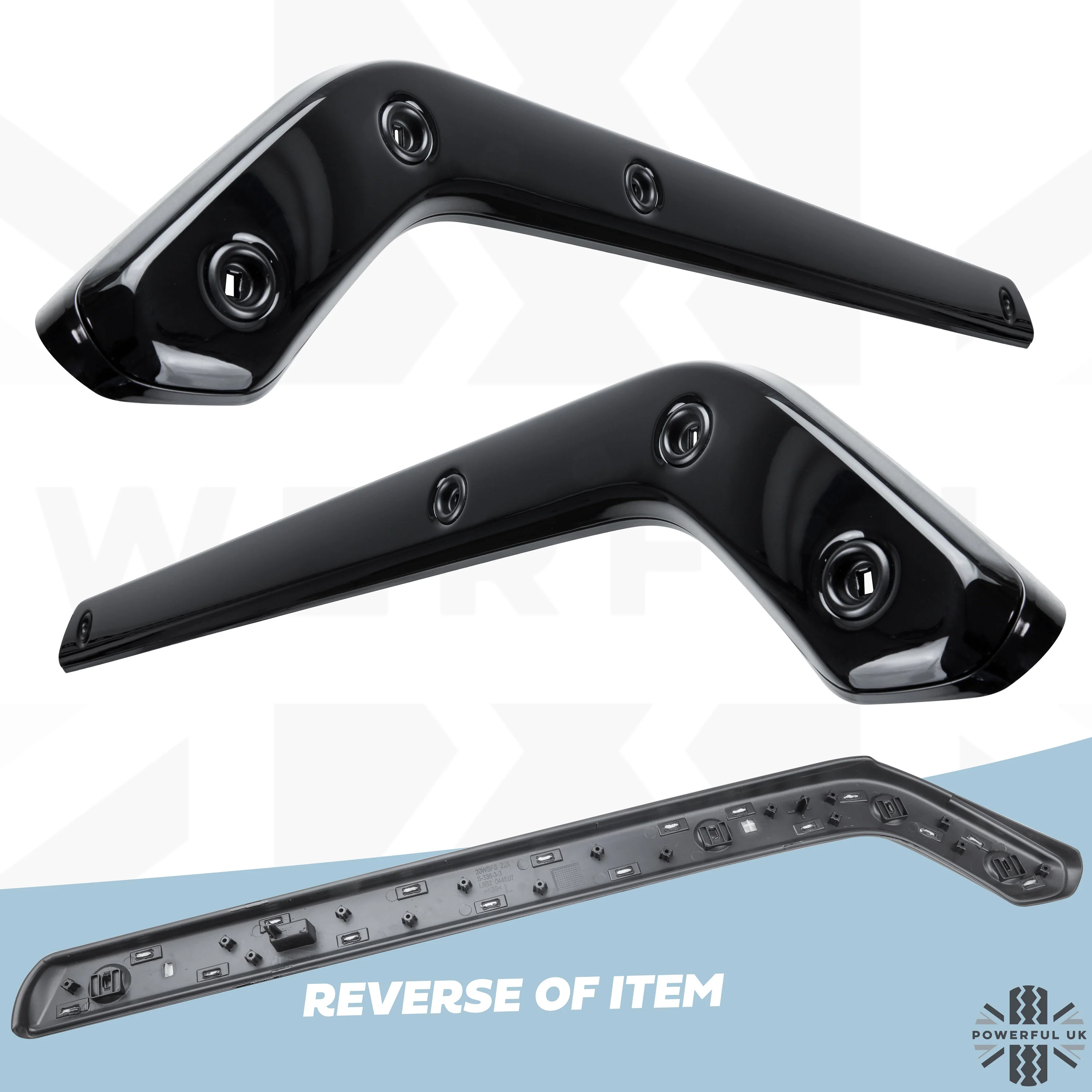3pc Gloss Black Interior Trim Kit (Centre console & door pull) for Land Rover Defender 90 - RHD - Image 3
