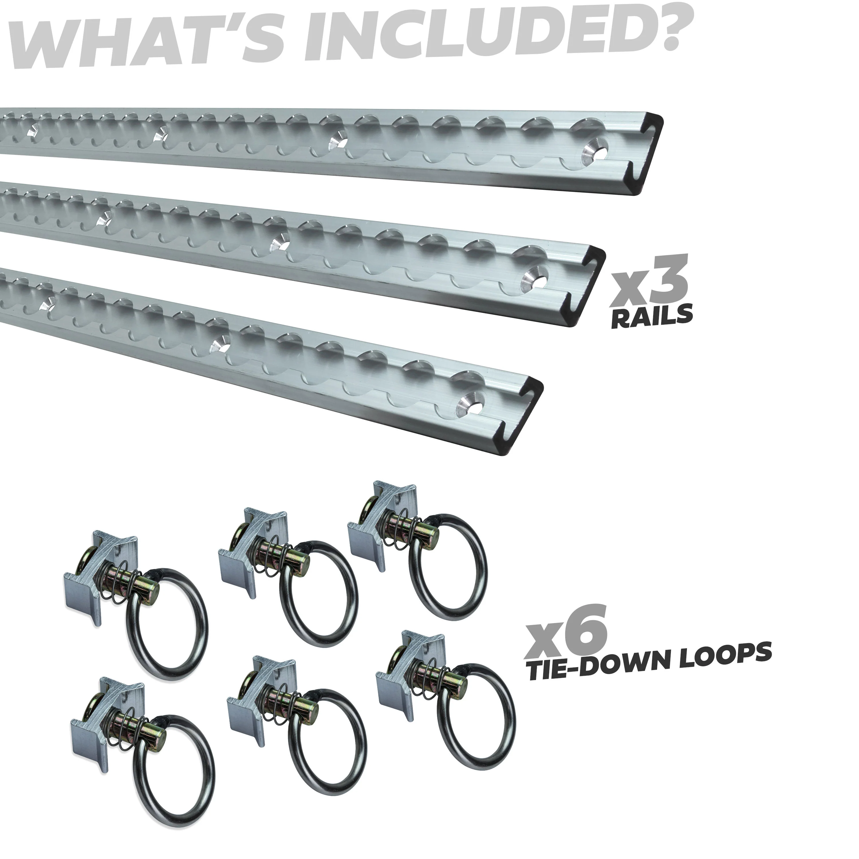 3x Cargo Track/Rails + 6x Tie-down loops - Narrow Type - Image 3