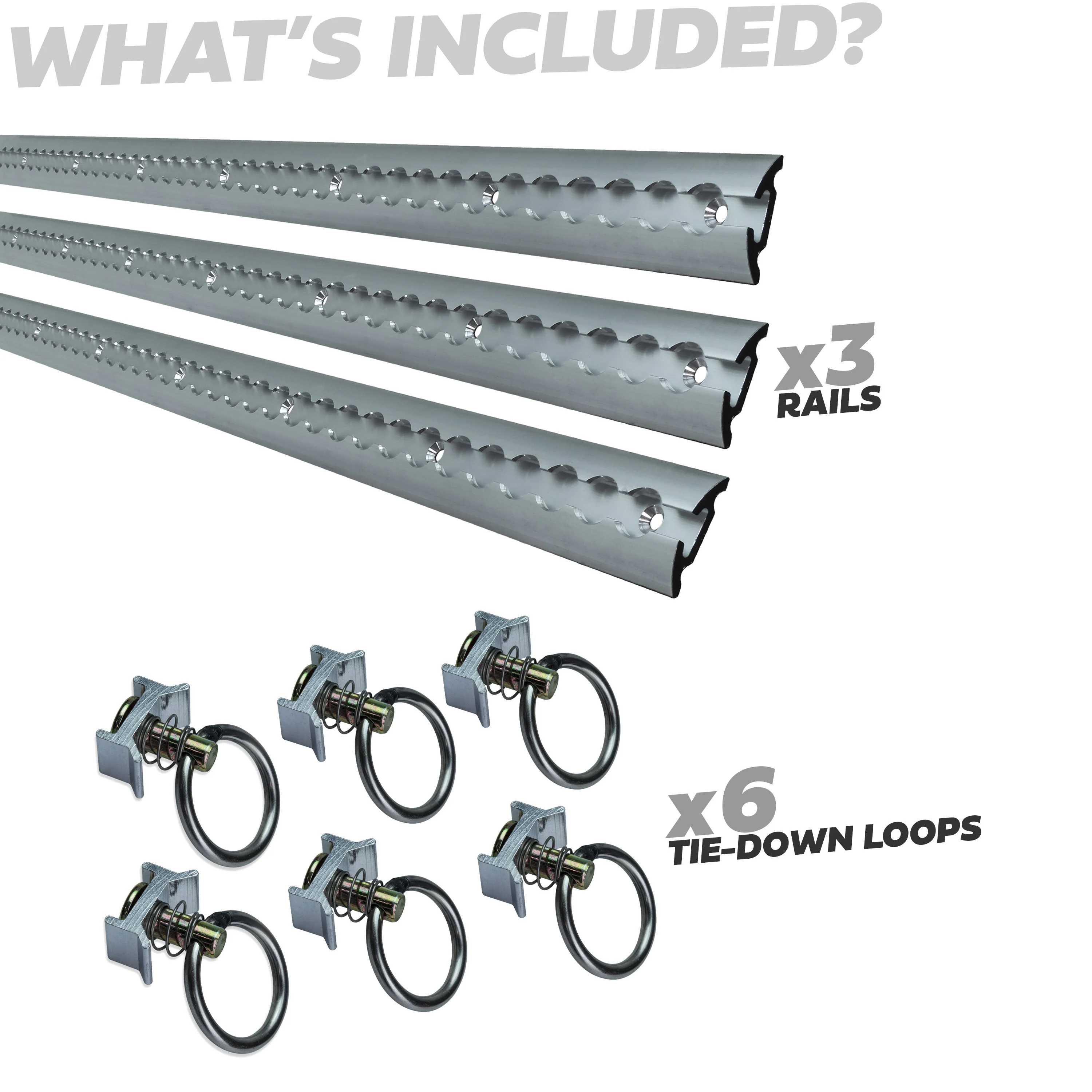 3x Cargo Track/Rails + 6x Tie-down loops - Wide Type - Image 3