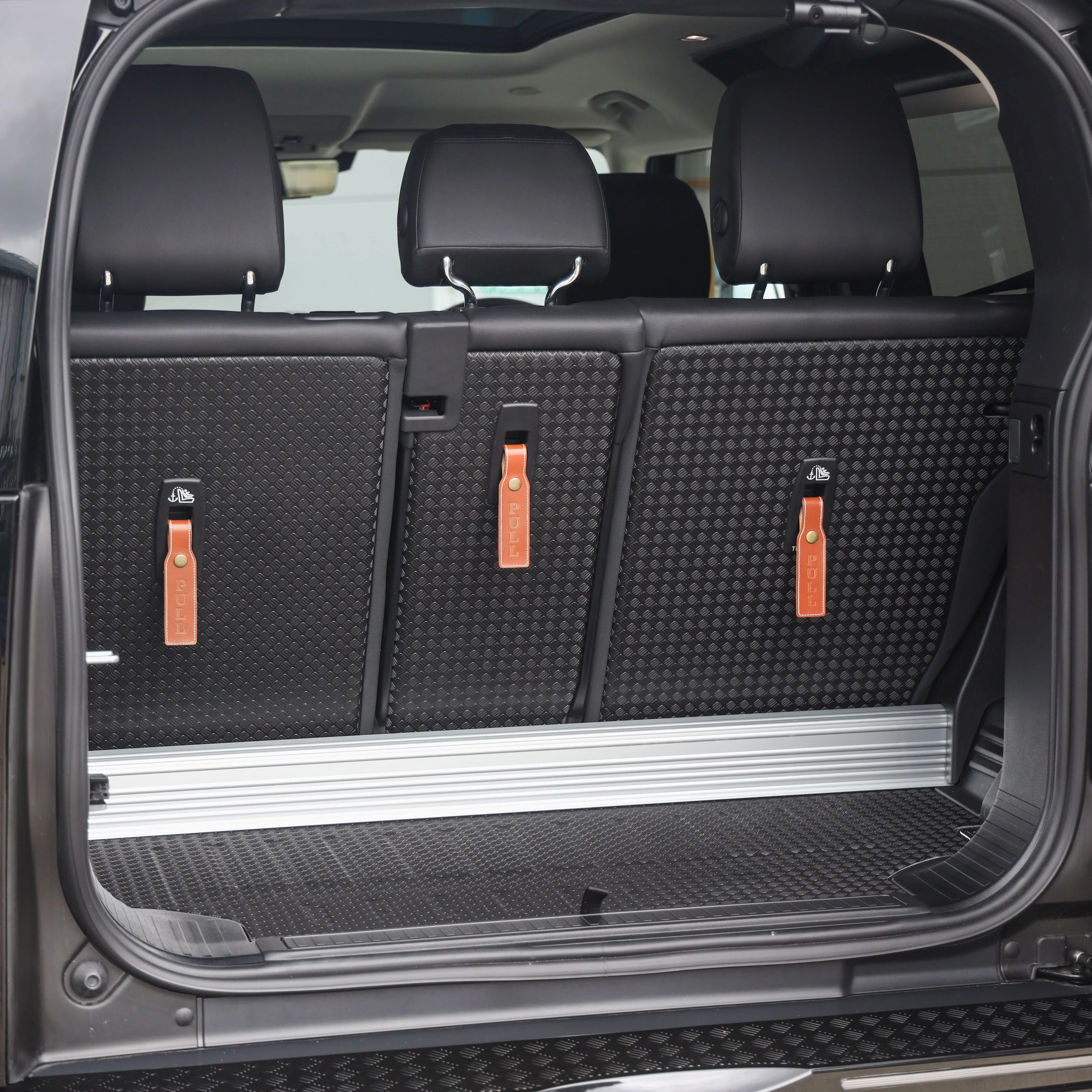 3x PULL Tabs for Land Rover Defender L663 - Tan Brown - Image 2