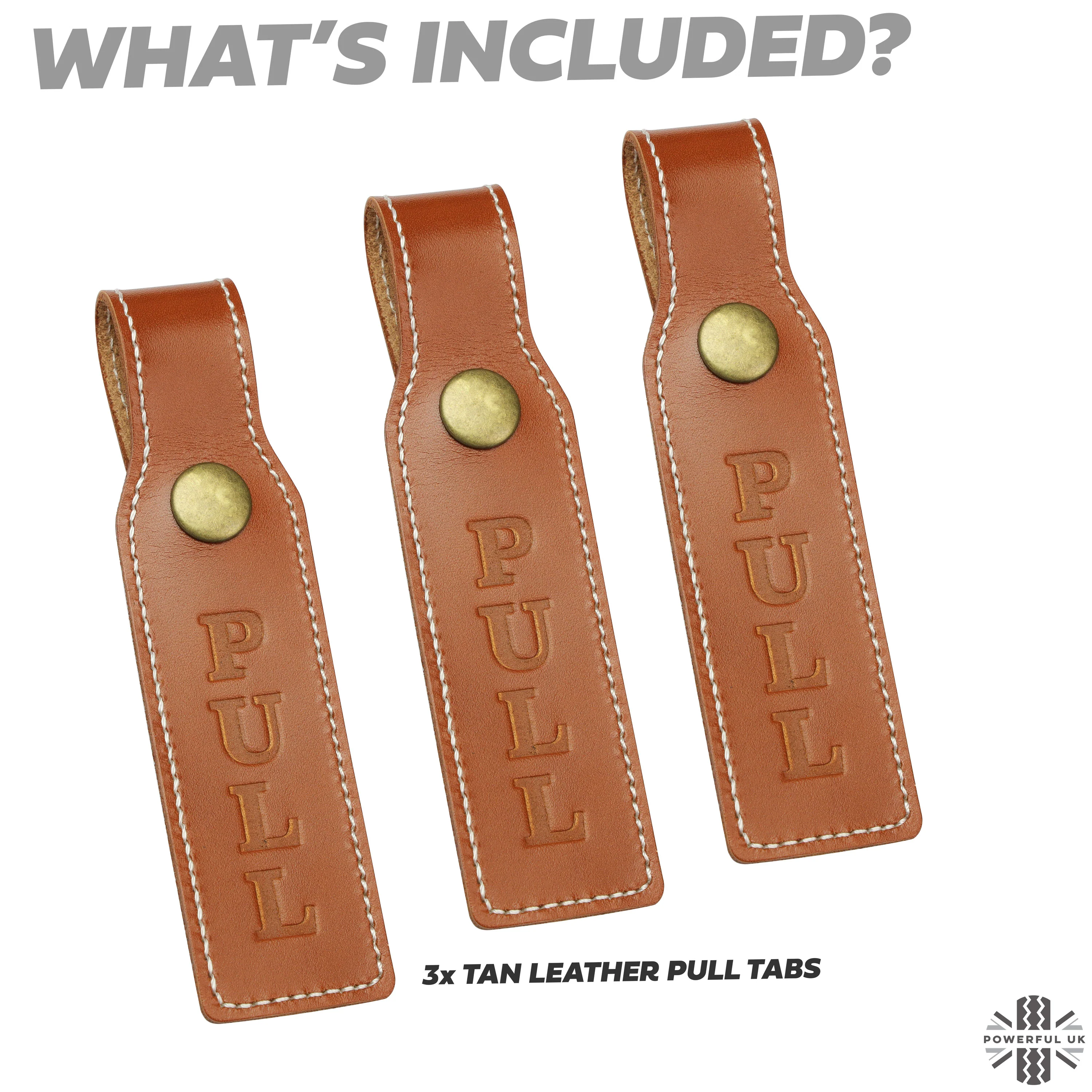 3x PULL Tabs for Land Rover Defender L663 - Tan Brown - Image 4