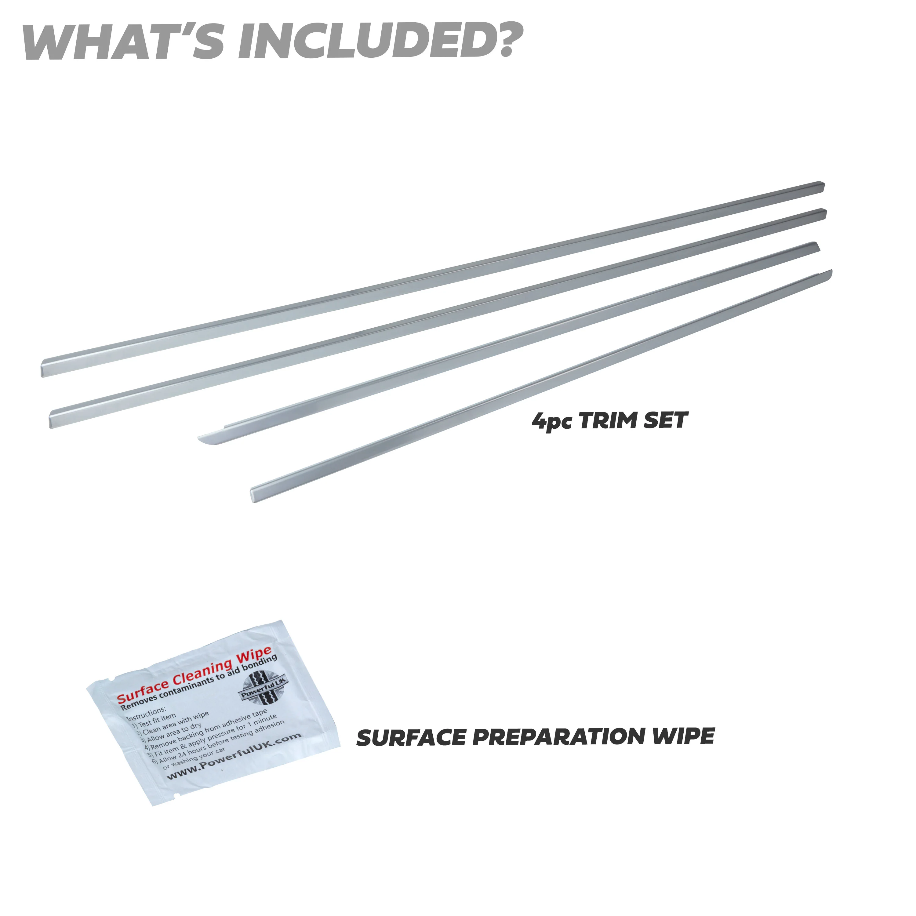 4pc Window Rubber Trim Set in Stainless Steel for Land Rover Discovery 3/4 - Satin - Image 5