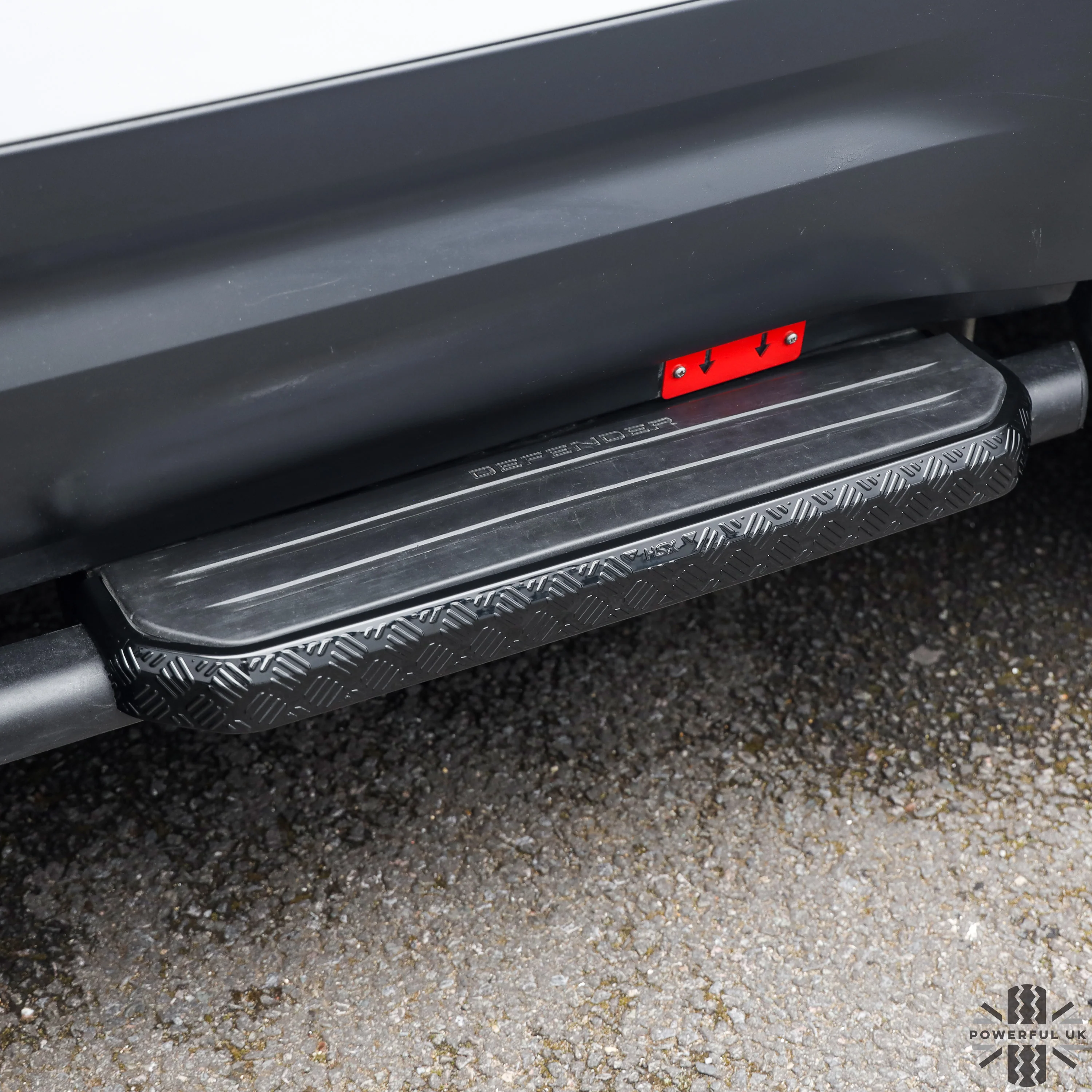4x Chequer Plate Side Step Covers for Land Rover Defender L663 (110&130) - Gloss Black - Image 3