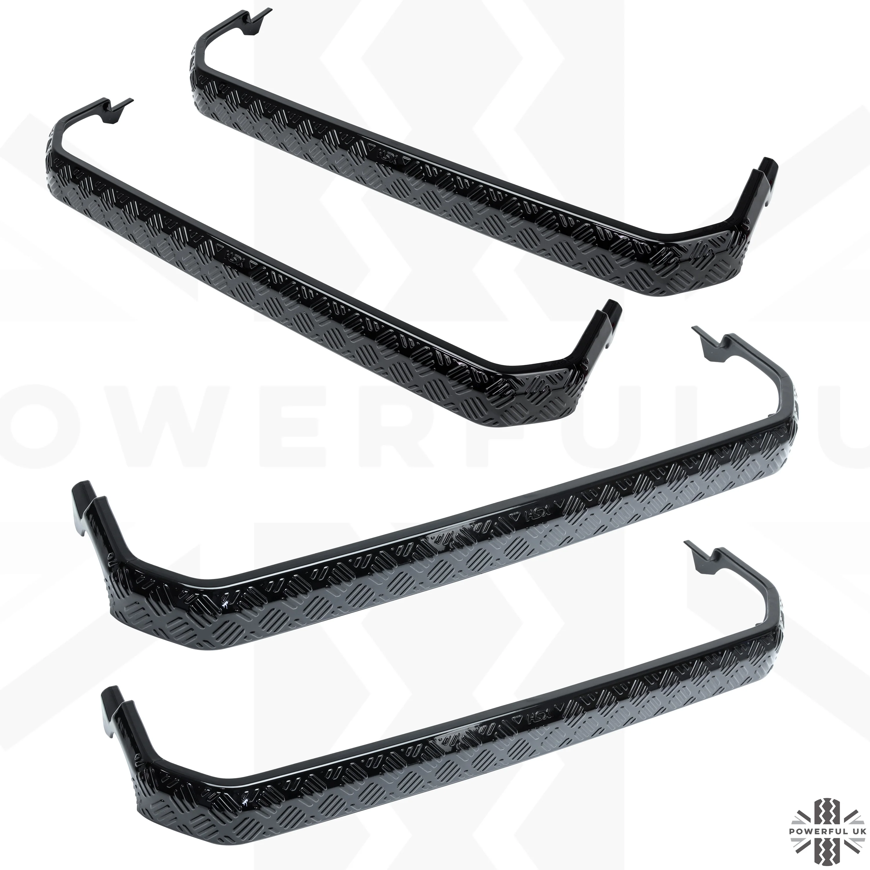 4x Chequer Plate Side Step Covers for Land Rover Defender L663 (110&130) - Gloss Black - Image 7