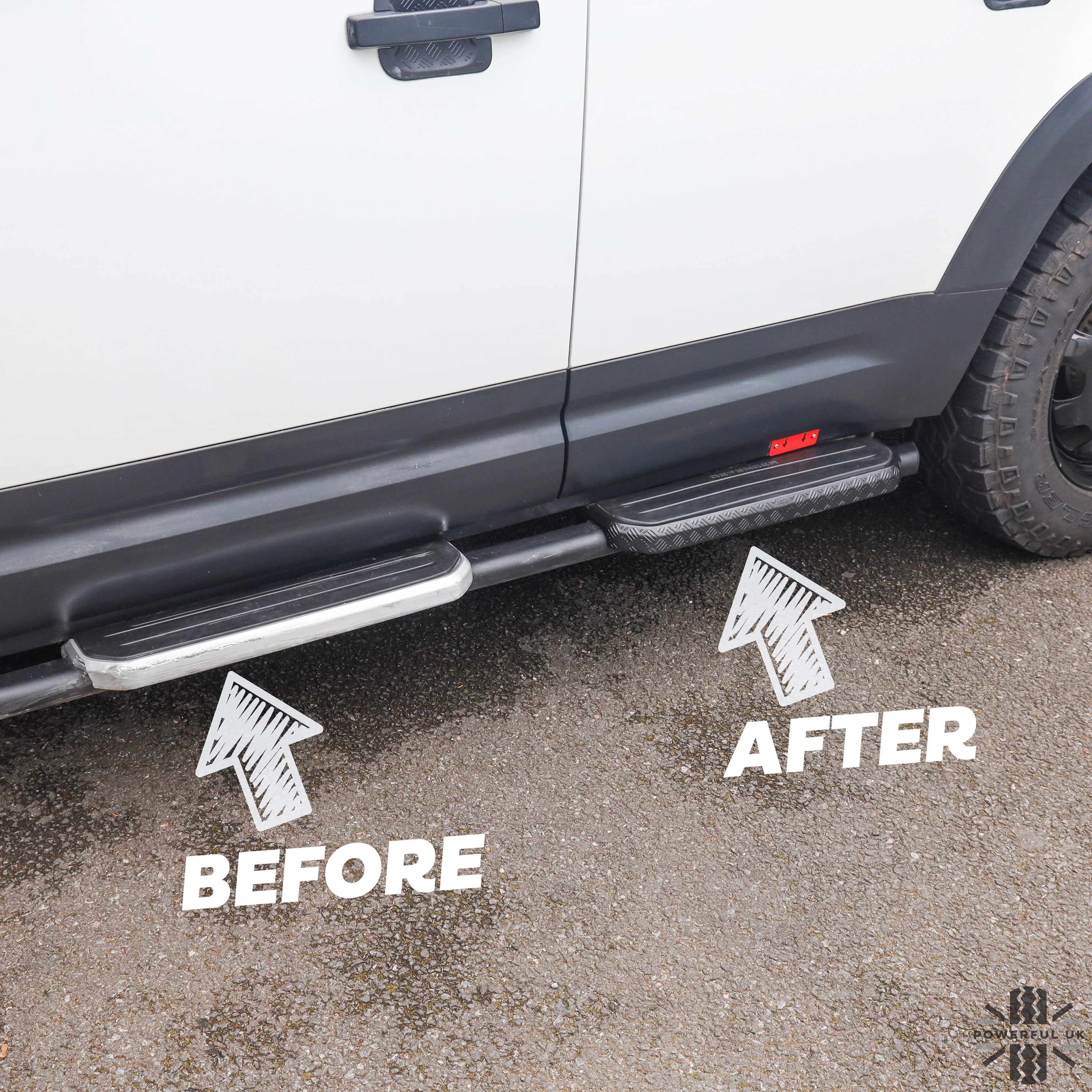 4x Chequer Plate Side Step Covers for Land Rover Defender L663 (110&130) - Satin Black - Image 10