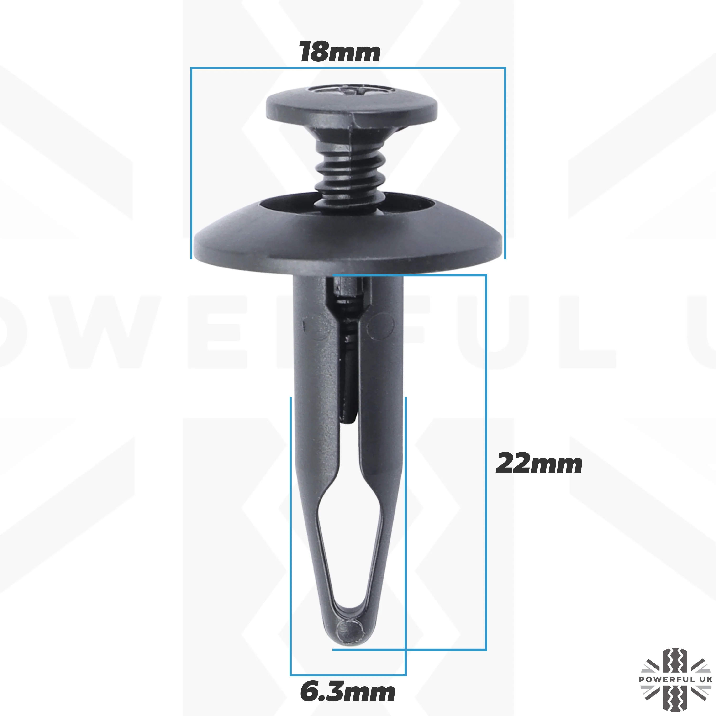 4x Clips (6.3x22mm Plastic Push Pin type) for Land Rover Discovery 4 - Genuine - Image 4