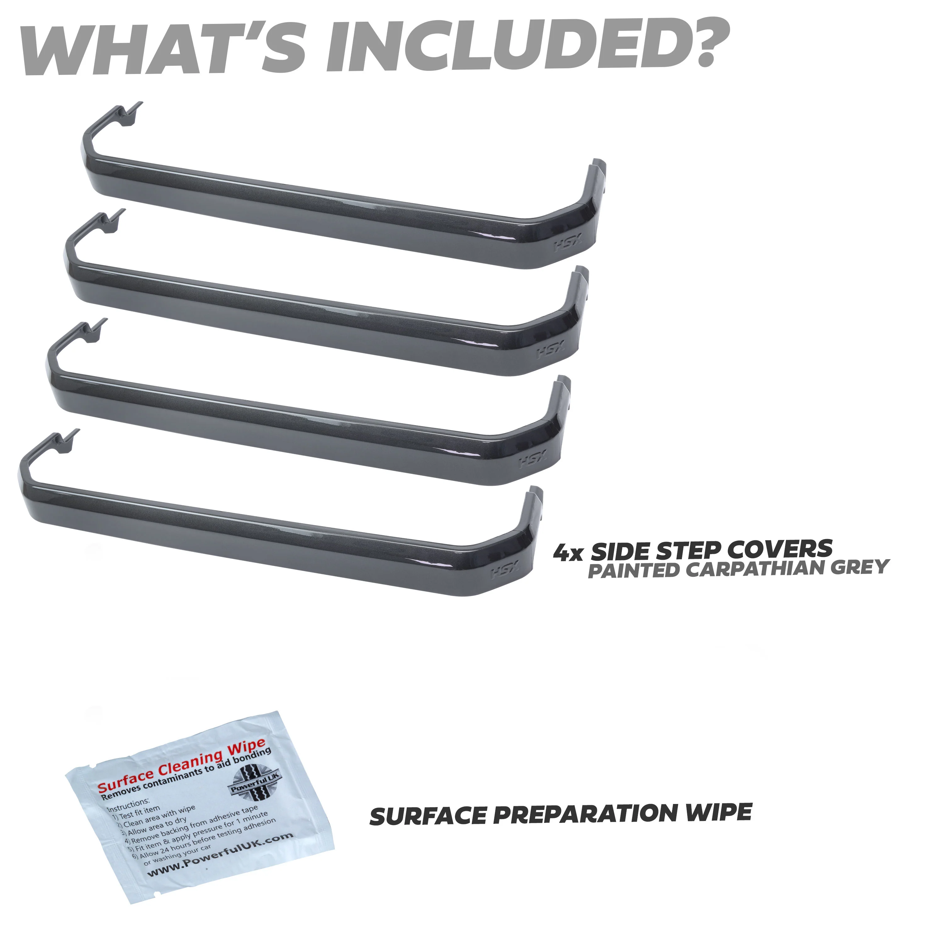 4x Side Step Covers (Smooth Finish) for Land Rover Defender L663 (110/130) - Carpathian Grey - Image 3