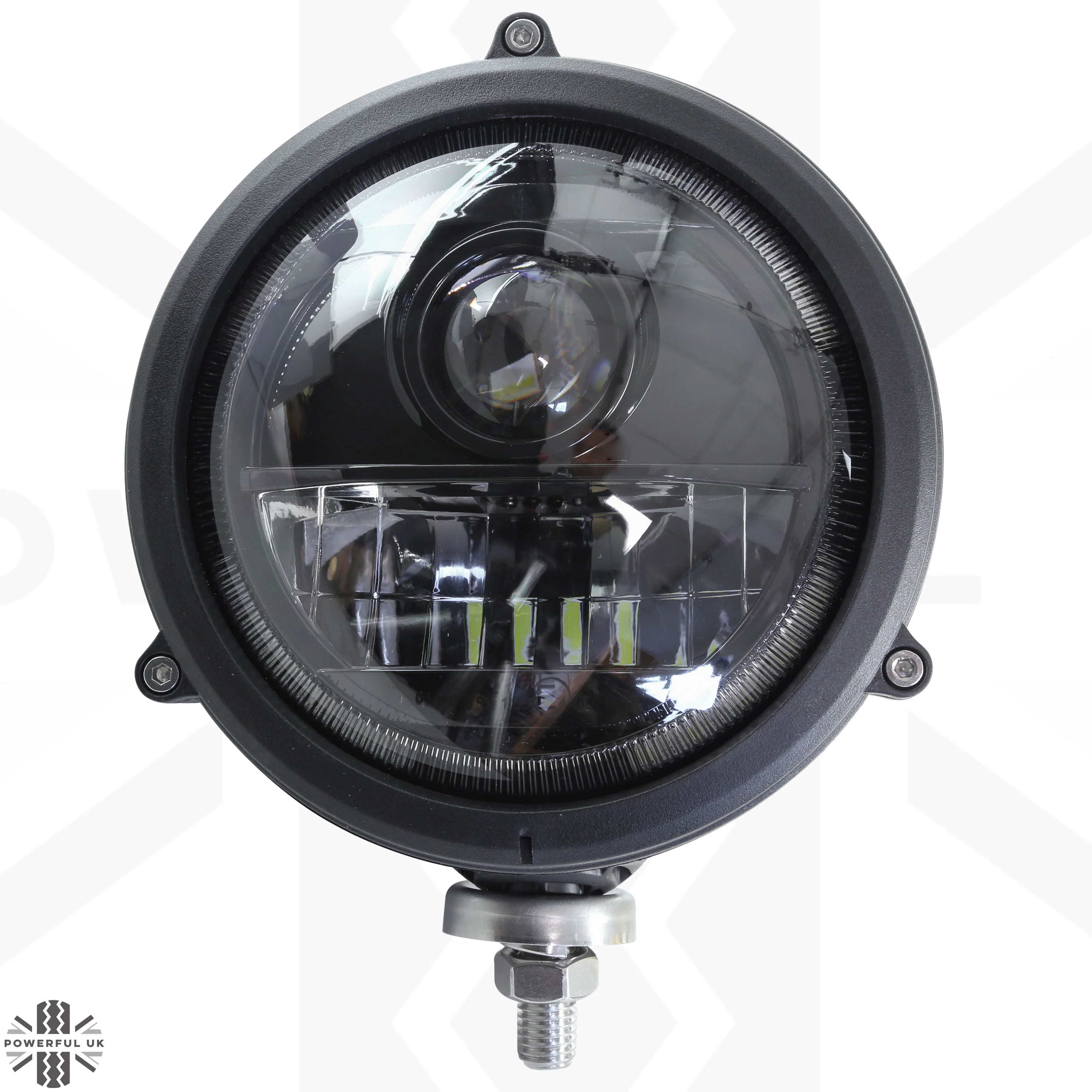 6" LED Bottom Mount Round Headlight with DRL - LHD - Single Lamp - Image 4