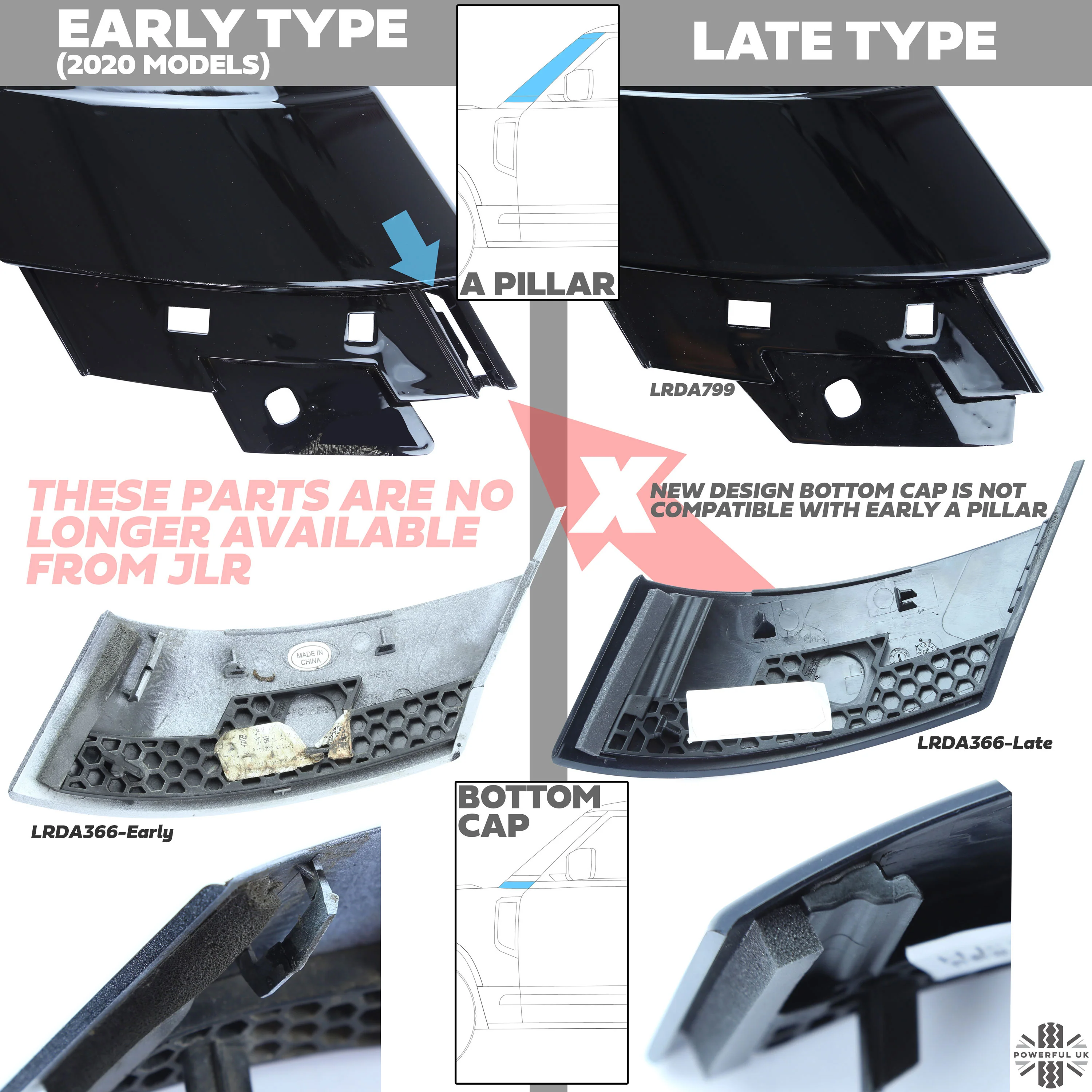 A Pillar Finisher Cap (Unpainted) for Land Rover Defender L663 - LEFT - Image 8