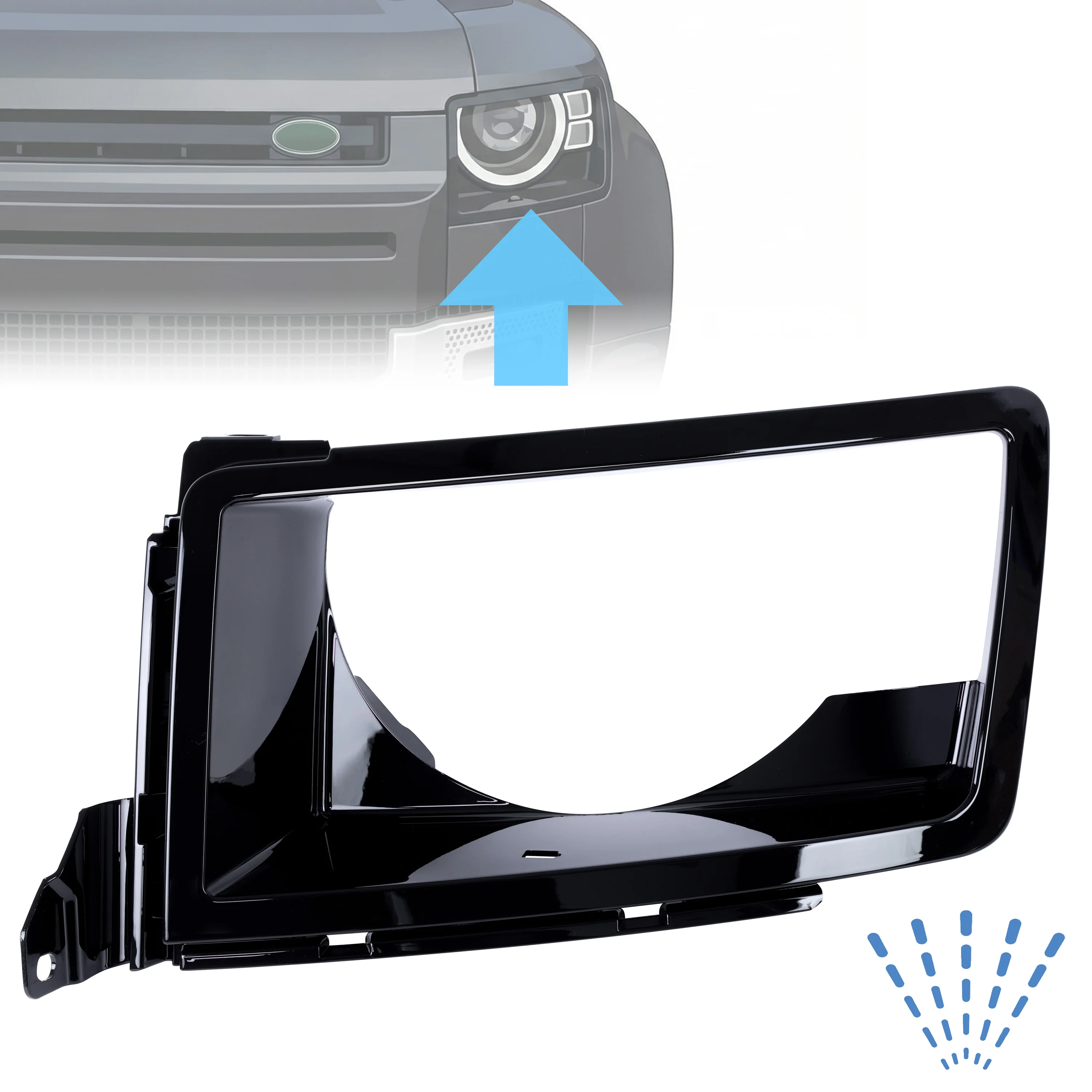 Aftermarket Headlight Surround 'WITH Washer' for Land Rover Defender L663 - LEFT