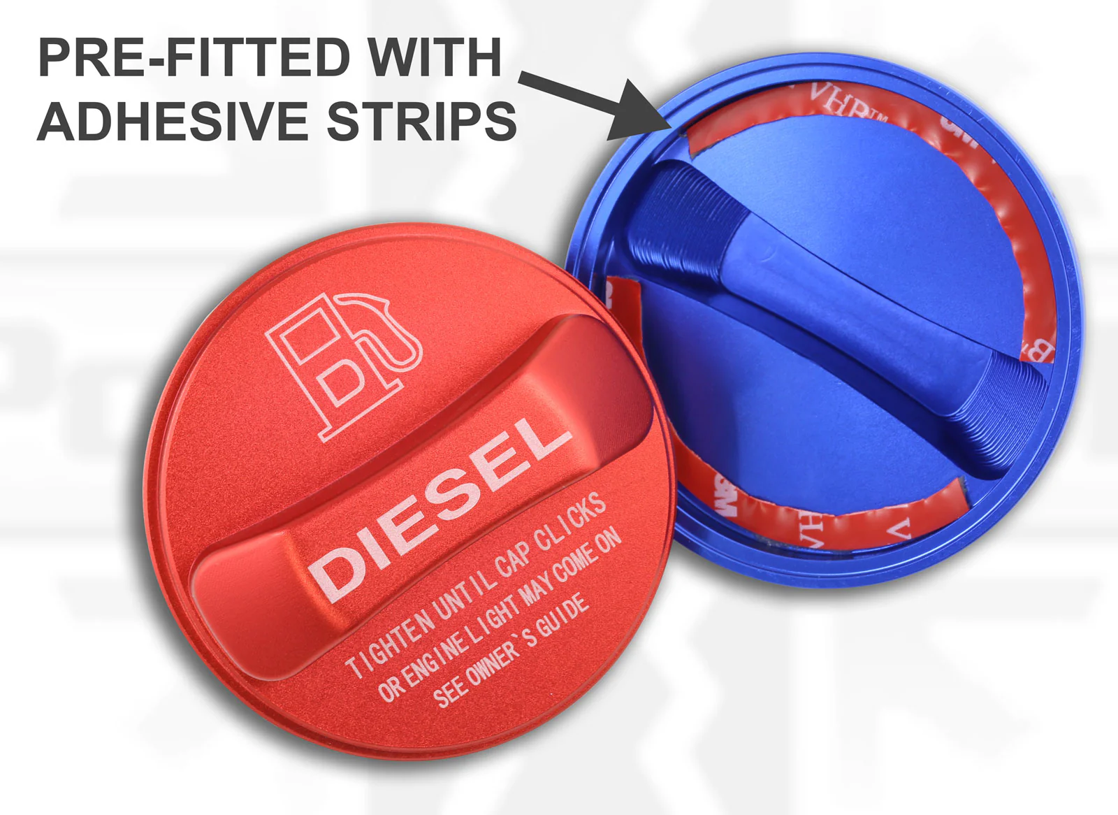 Alloy Fuel Filler Cap Cover for Range Rover Evoque - Diesel - Blue - Image 4