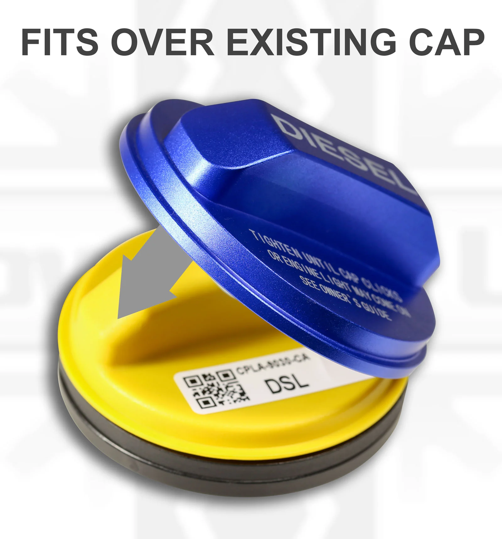 Alloy Fuel Filler Cap Cover for Range Rover Velar - Diesel - Blue - Image 3