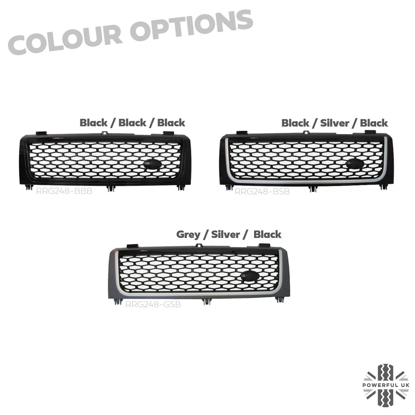 "Autobiography Style" Grille for Range Rover L322 2002-05 (with Square Headlights) - Black Silver Black - Image 7