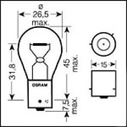 BAU15s CHROMED AMBER Indicator Bulb 12v 21W (offset rotated) - Image 5