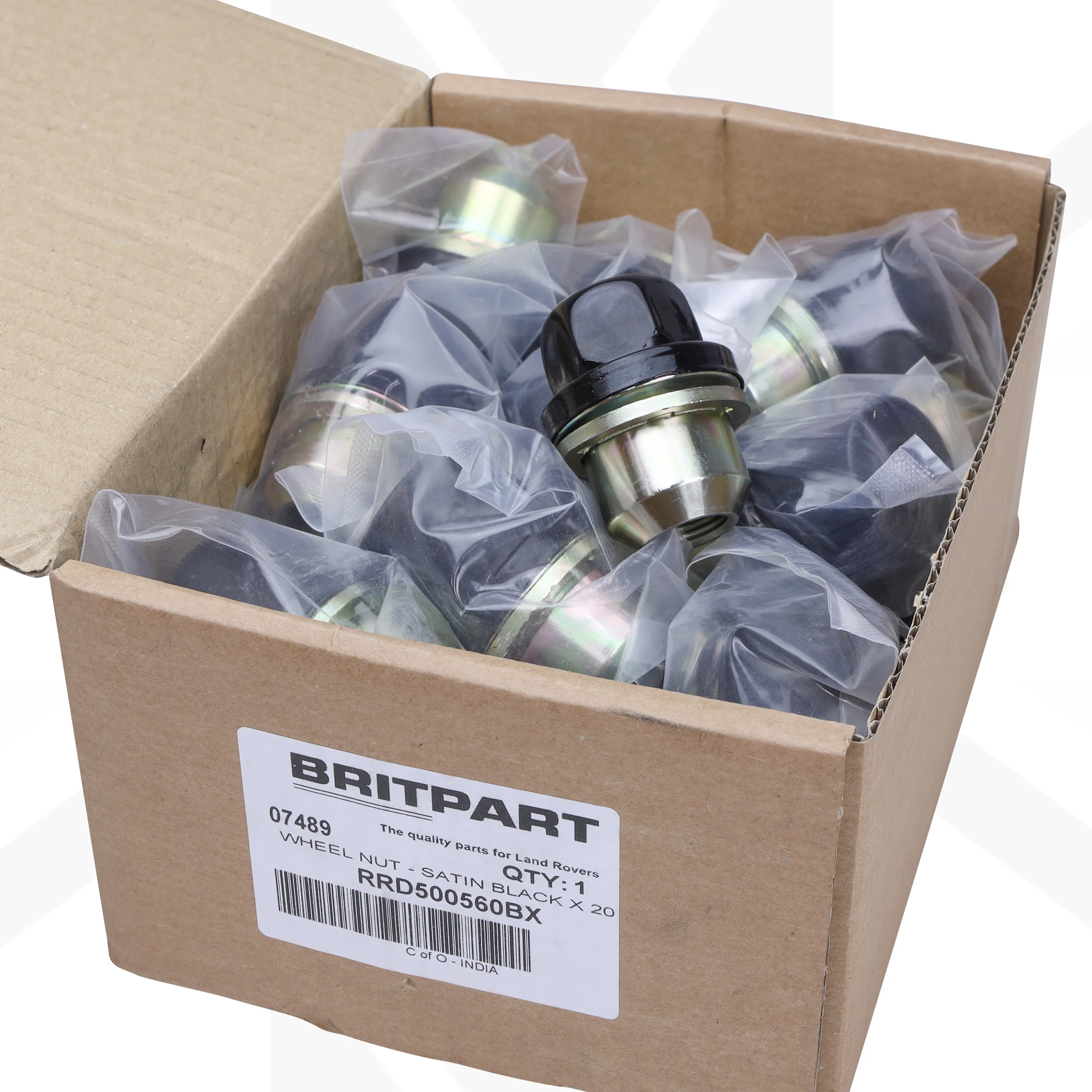 Black Alloy Wheel Nuts 20pc (Capped Type) for Land Rover Classic Defender - Alloy wheel type - Image 3