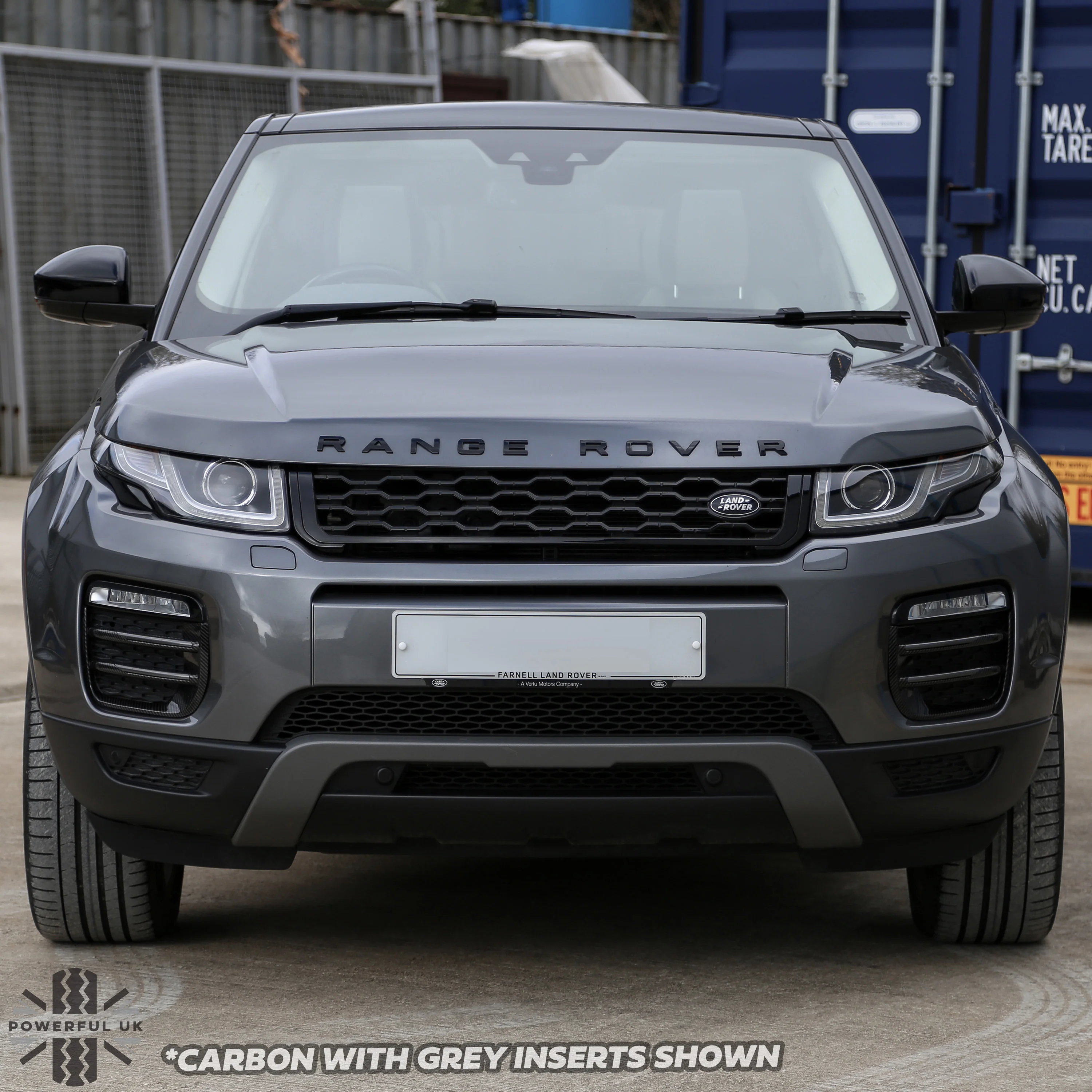 Black Front fog Surrounds wih Carbon Fibre Effect Inserts for Range Rover Evoque SE & HSE (2016-19) - Image 4