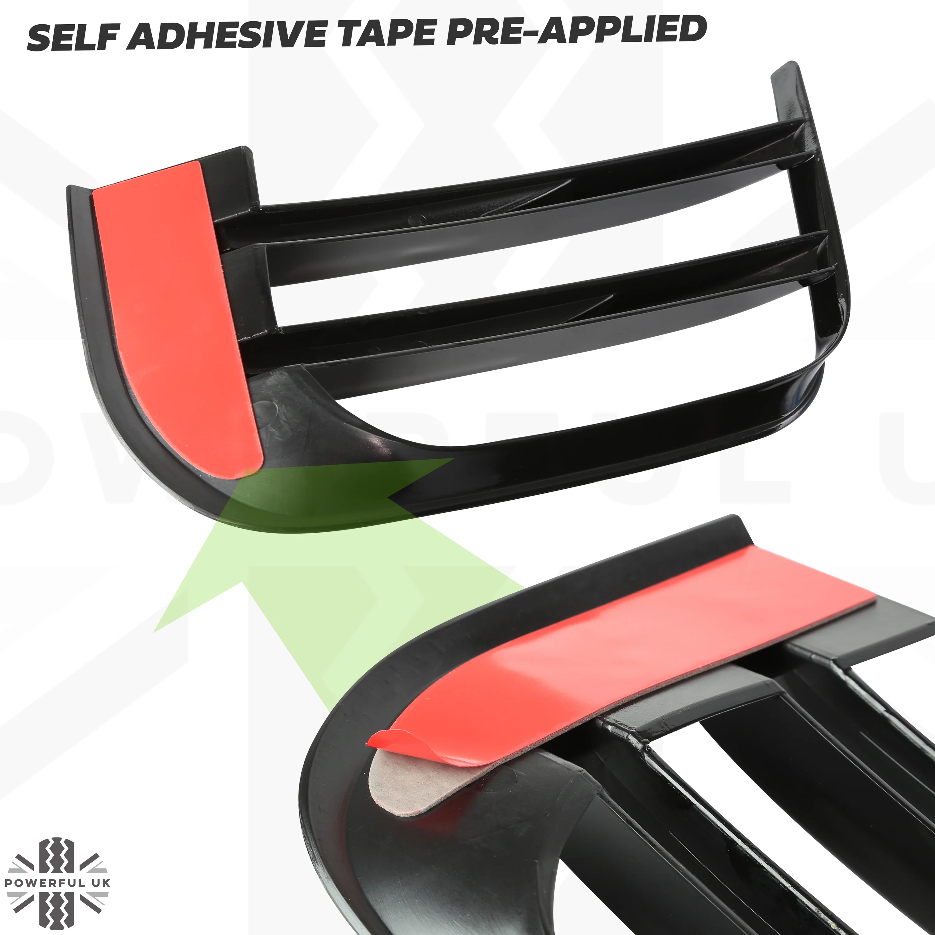 Black Front fog Surrounds wih Carbon Fibre Effect Inserts for Range Rover Evoque SE & HSE (2016-19) - Image 7