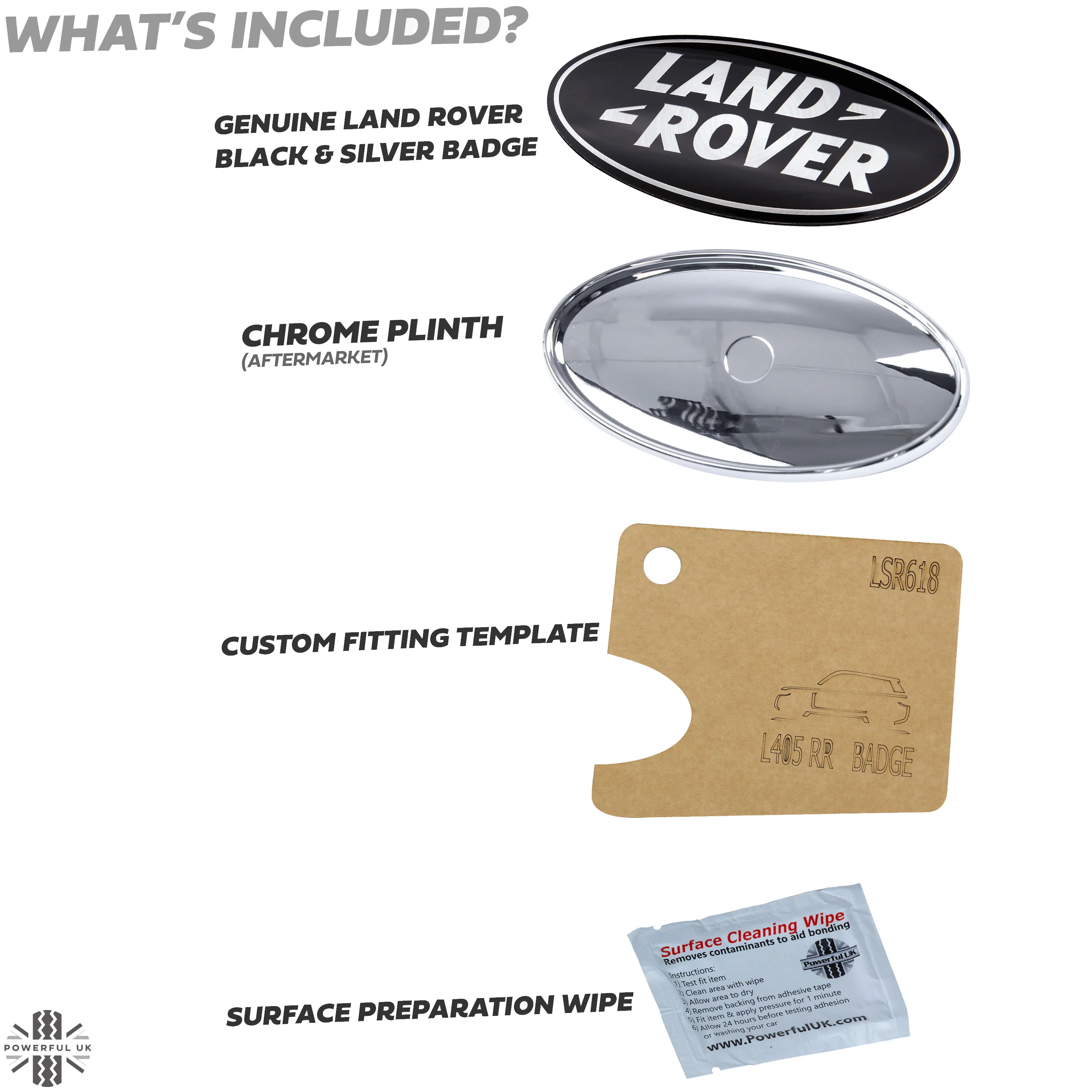 Black & Silver Badge on Chrome Plinth for Range Rover L405 - Image 3
