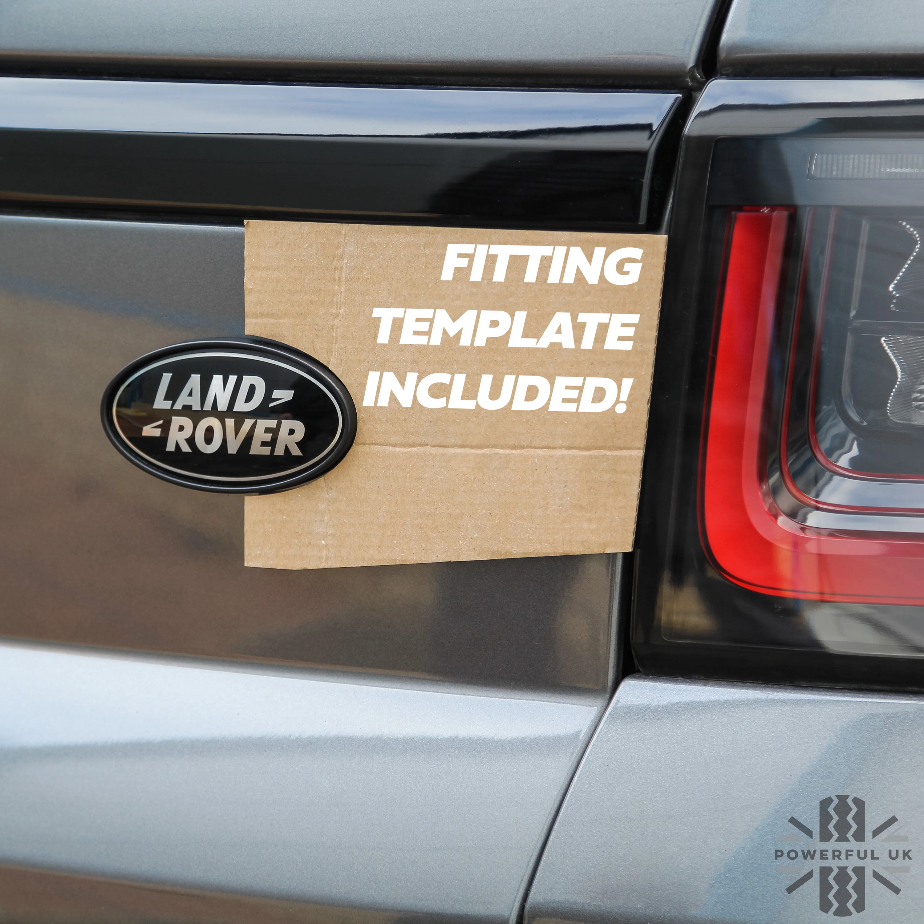 Black & Silver Badge on Corris Grey Plinth for Range Rover Sport L494 - Image 5