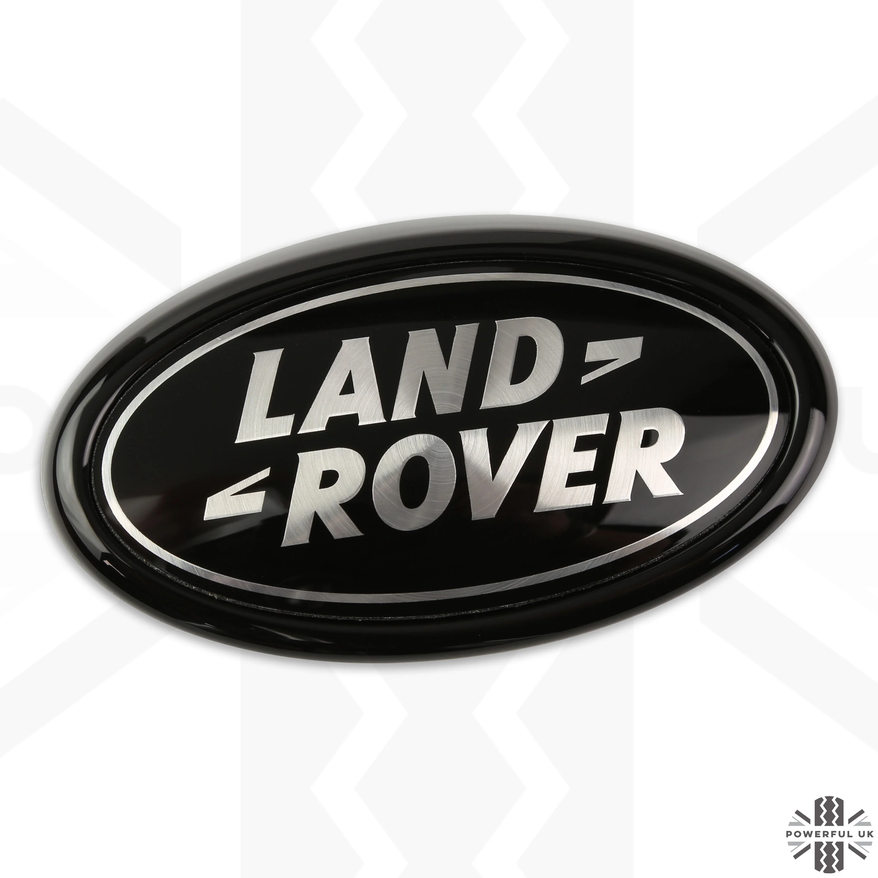 Black & Silver Badge on Gloss Black Sloped Plinth for Land Rover Discovery 5 - Image 4