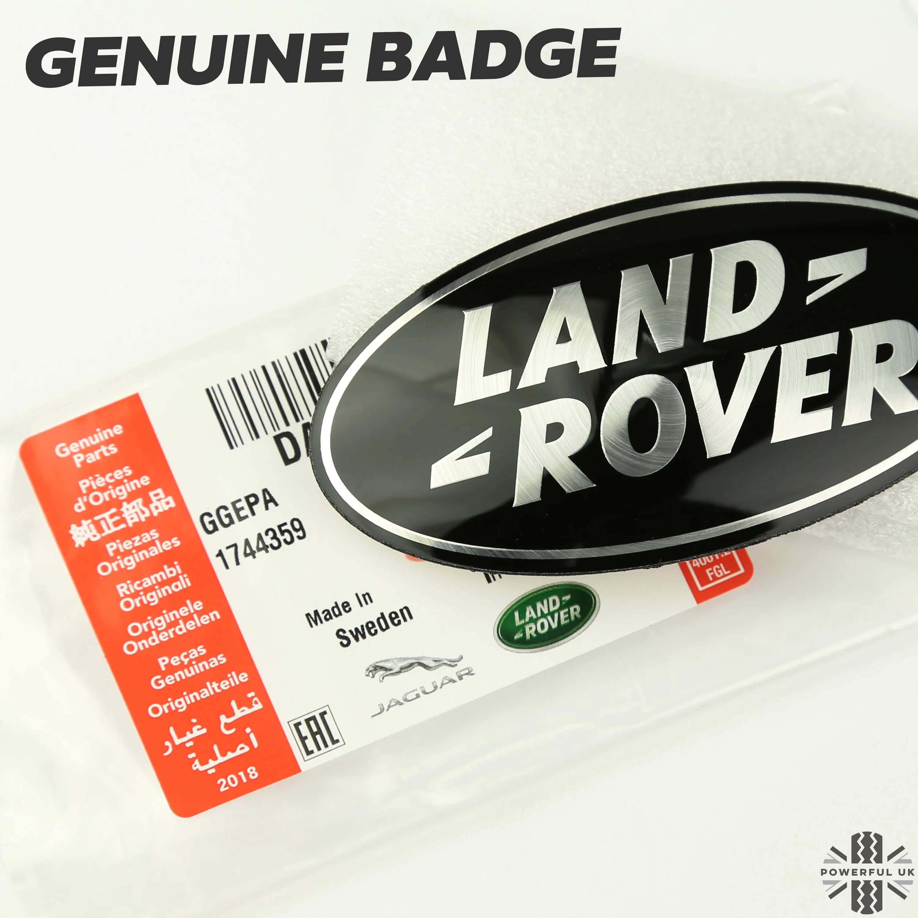 Black & Silver Badge on Red Plinth for Land Rover Defender L663 - Image 7
