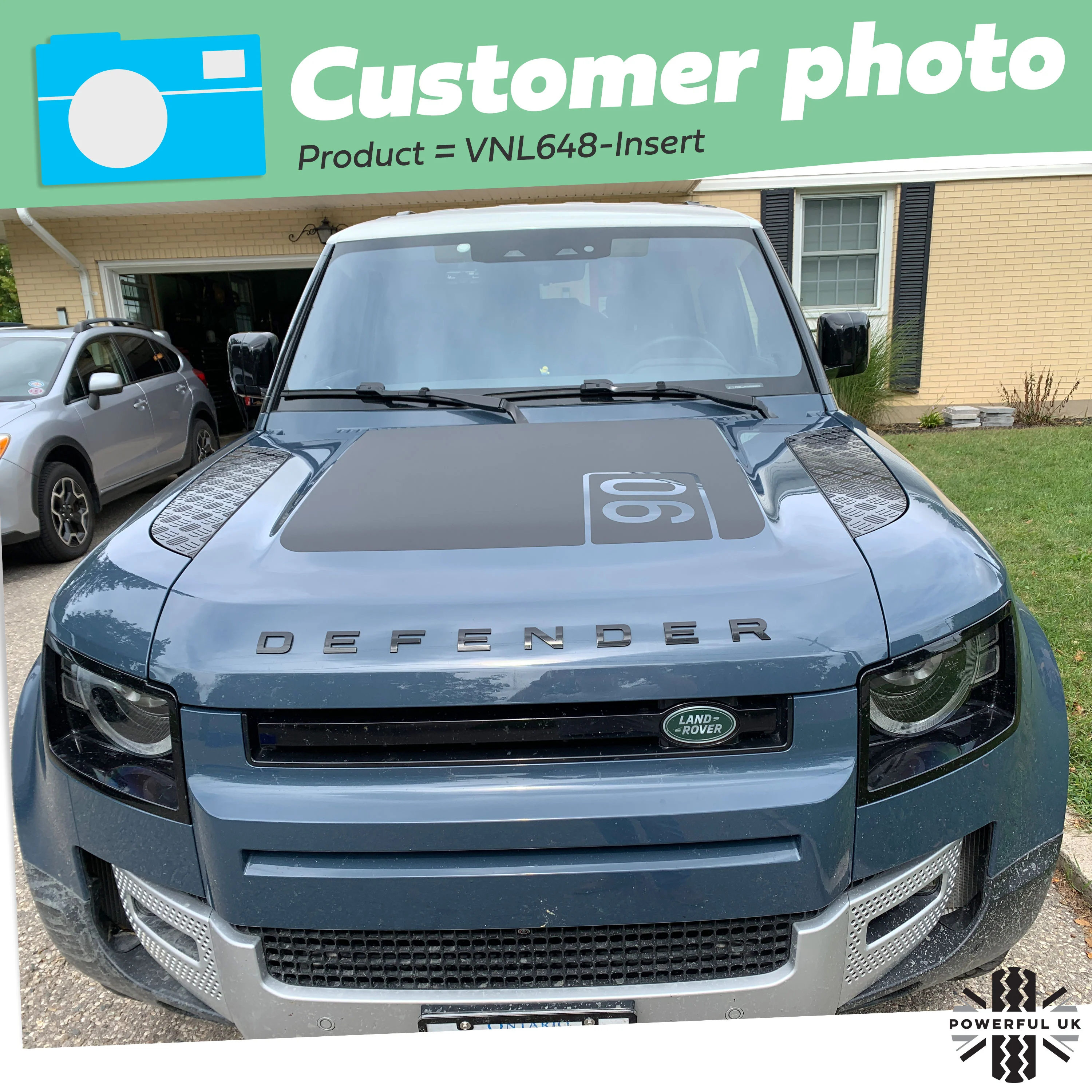 Bonnet Decal '90+110+130' - Aftermarket (Longer) for Land Rover Defender L663 - Image 6