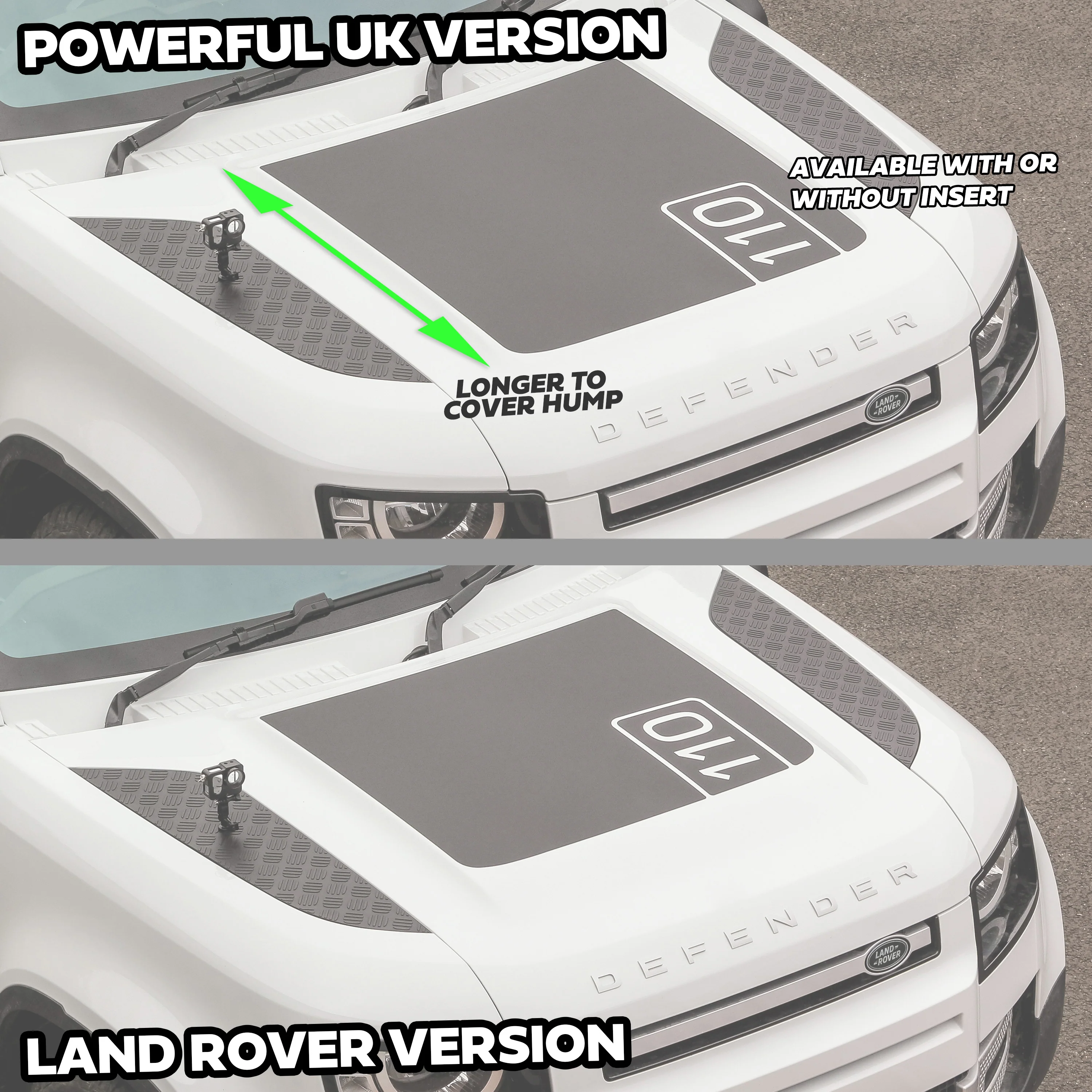 Bonnet Decal 'Blank - No Inserts' for Land Rover Defender L663 - Image 4