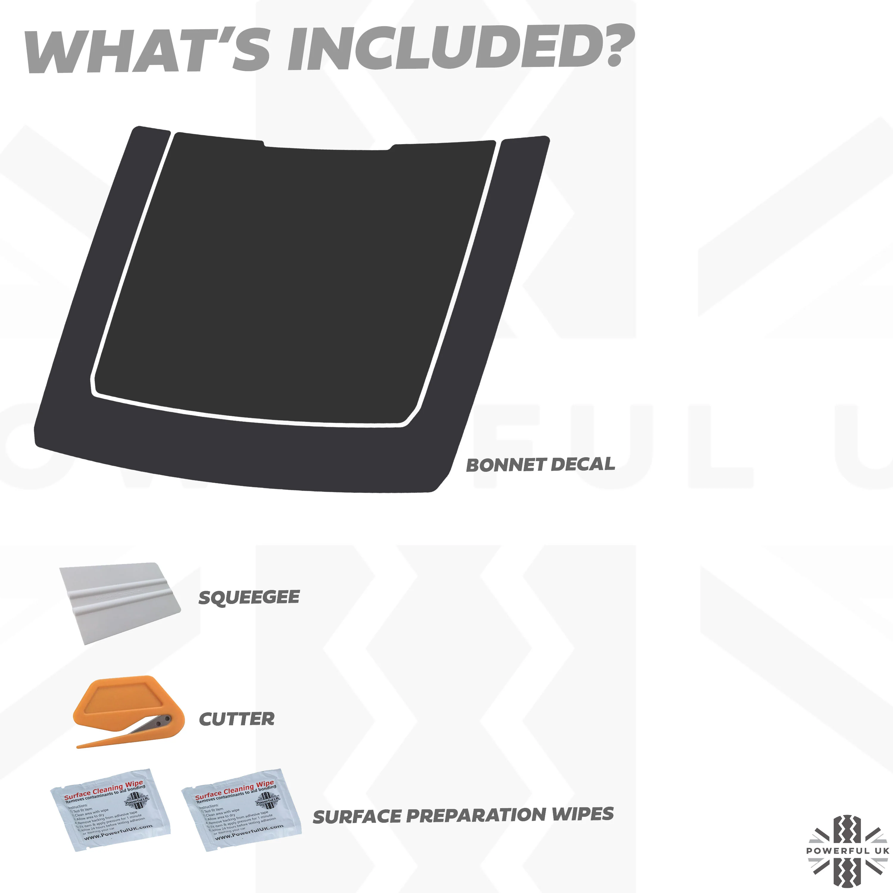 Bonnet Decal - Matt Black for Range Rover L322 (2002-12) - Image 3