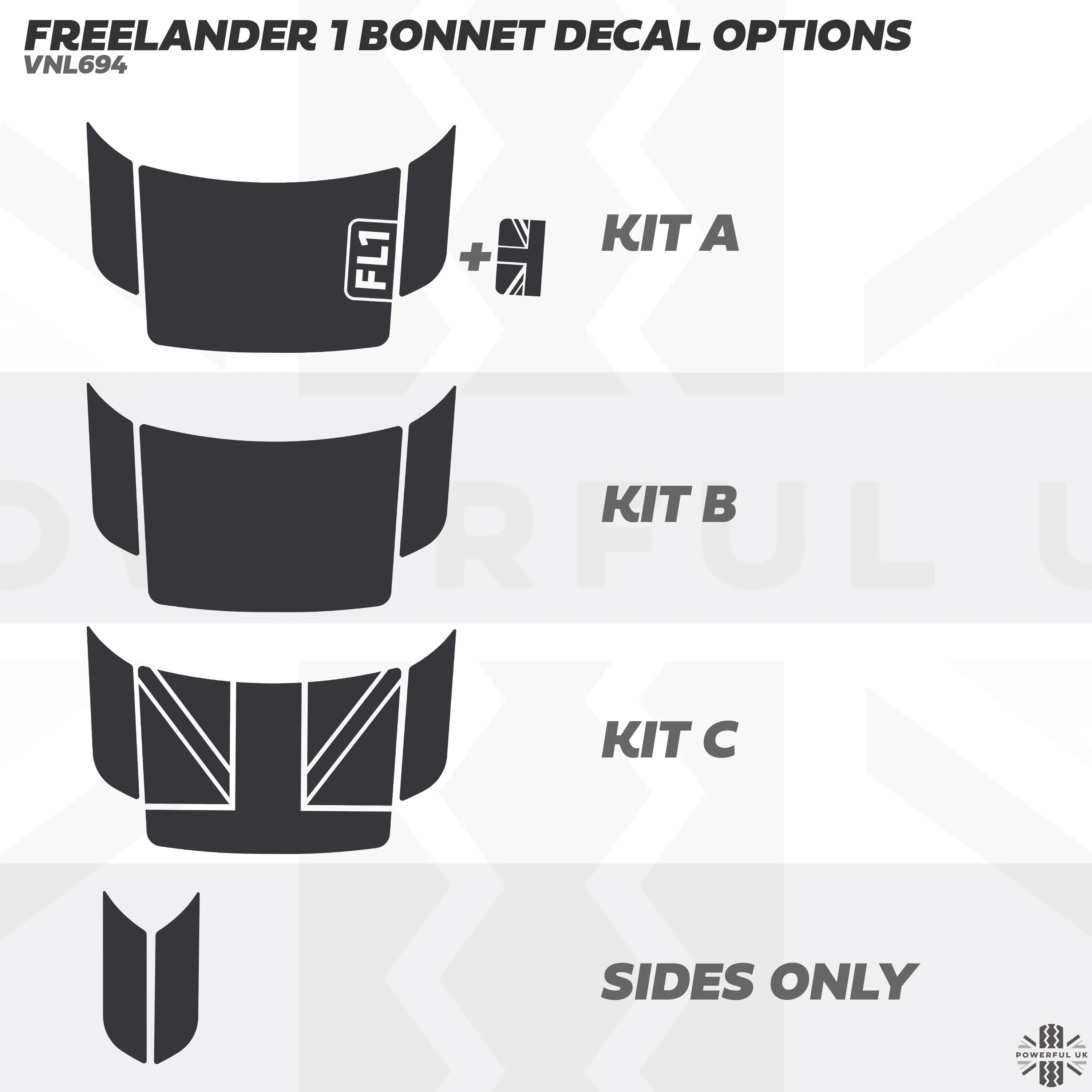 Bonnet Decals - Side Panels Only for Land Rover Freelander 1 - Image 4