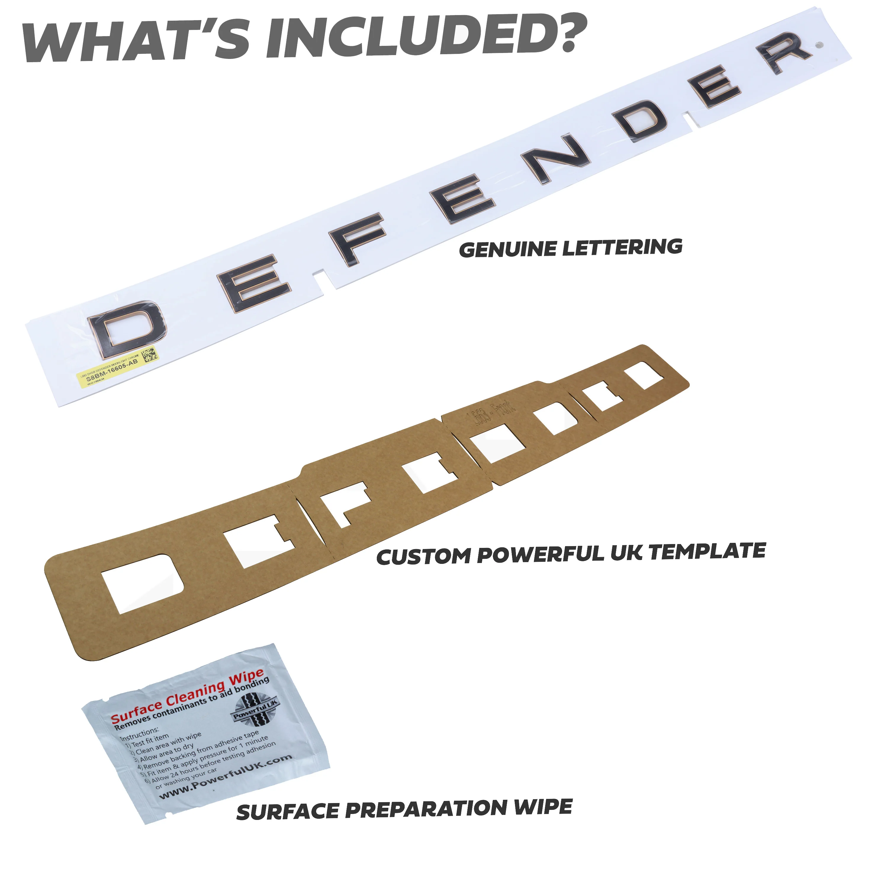 Bonnet Lettering - Moonlight Chrome + Phosphor Bronze - for Land Rover Defender L663 OCTA - Image 5