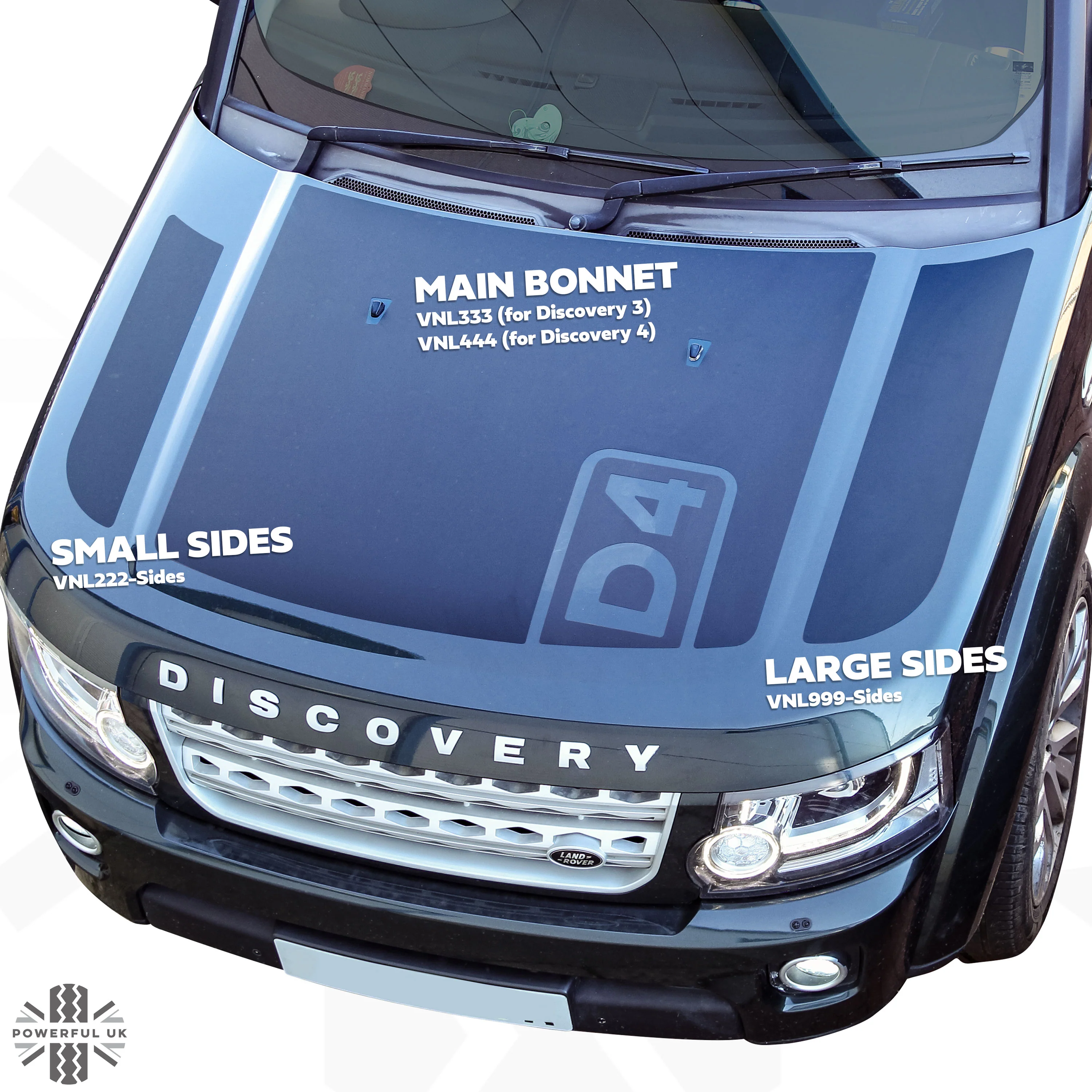 Bonnet Side Panel Decals - Large Type for Land Rover Discovery 3&4 - Image 5